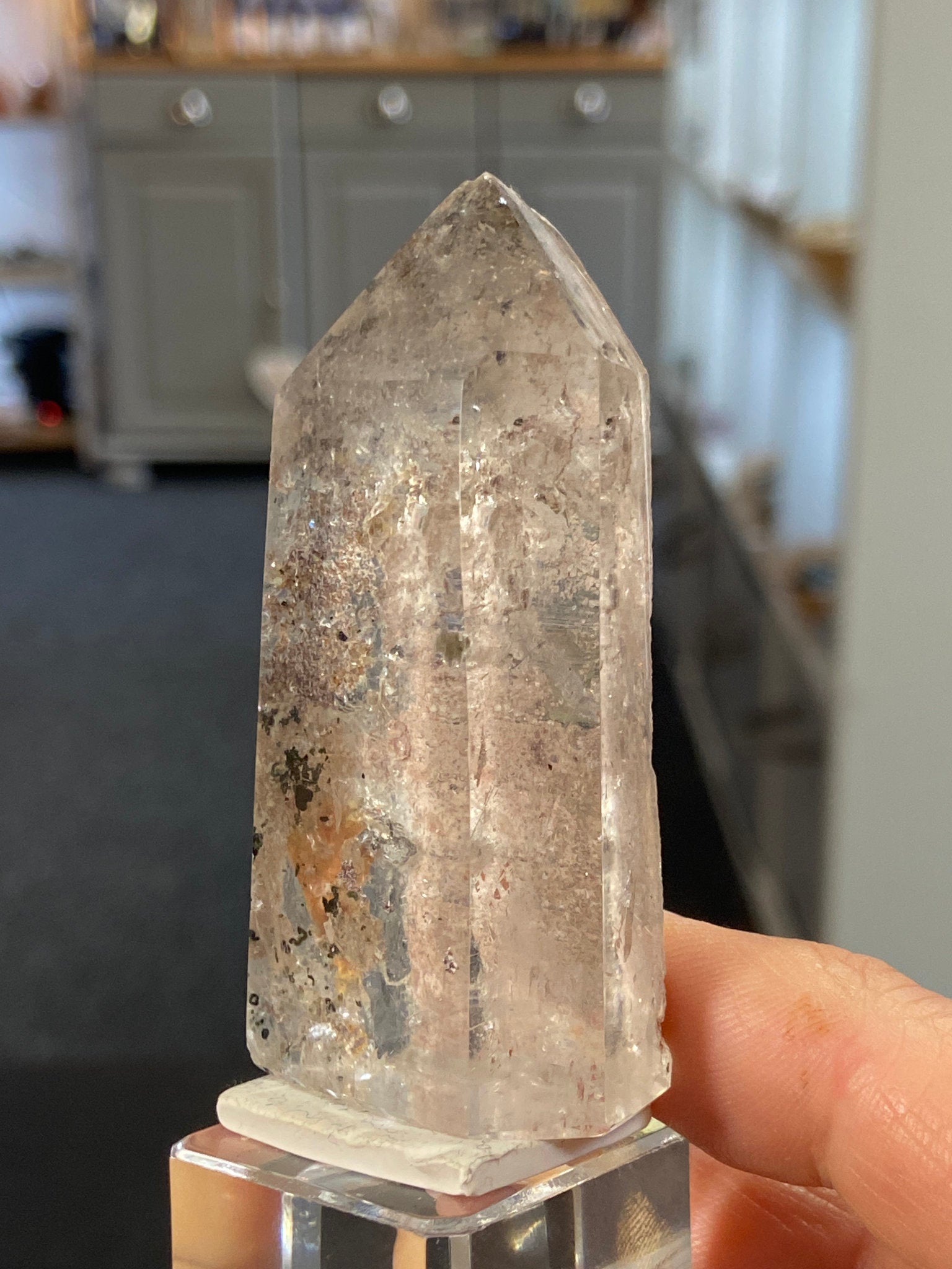 Madagascan Quartz Tower – Hematite & Mica (Part Polished)