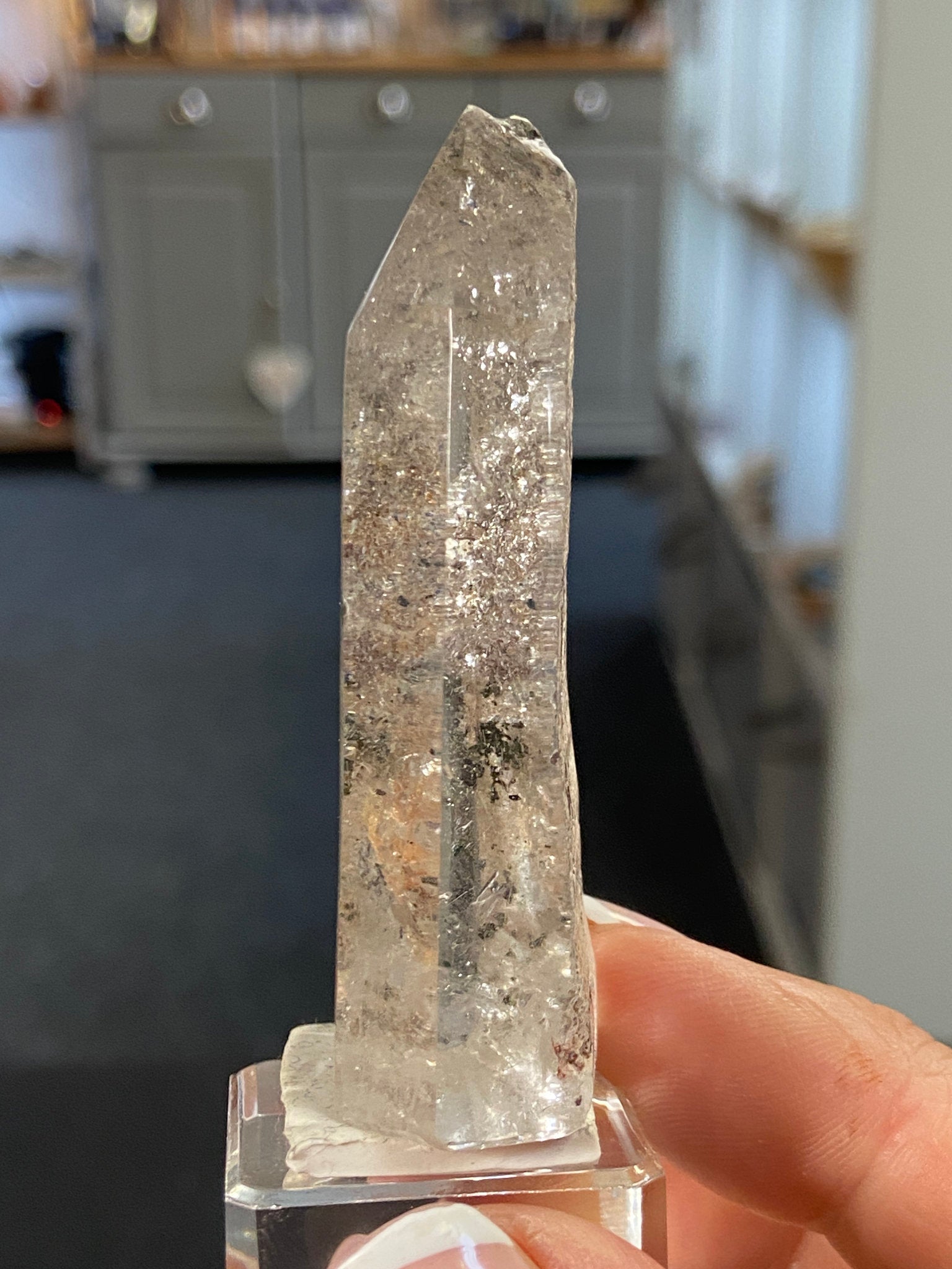 Madagascan Quartz Tower – Hematite & Mica (Part Polished)