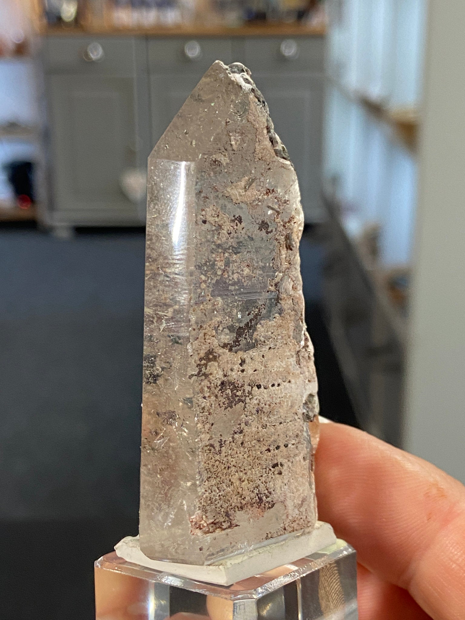 Madagascan Quartz Tower – Hematite & Mica (Part Polished)