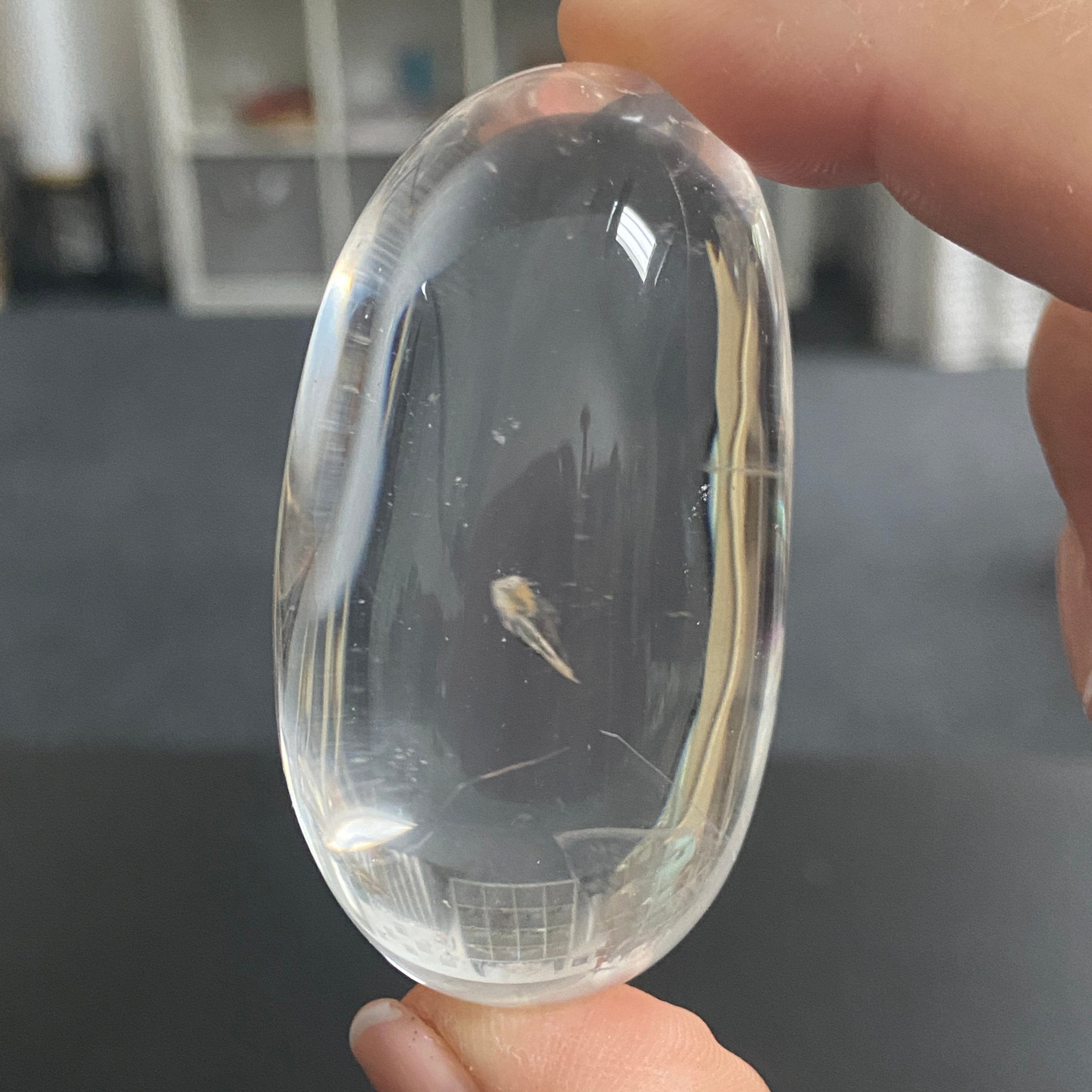 AA Phantom River Rolled Clear Quartz Freeform