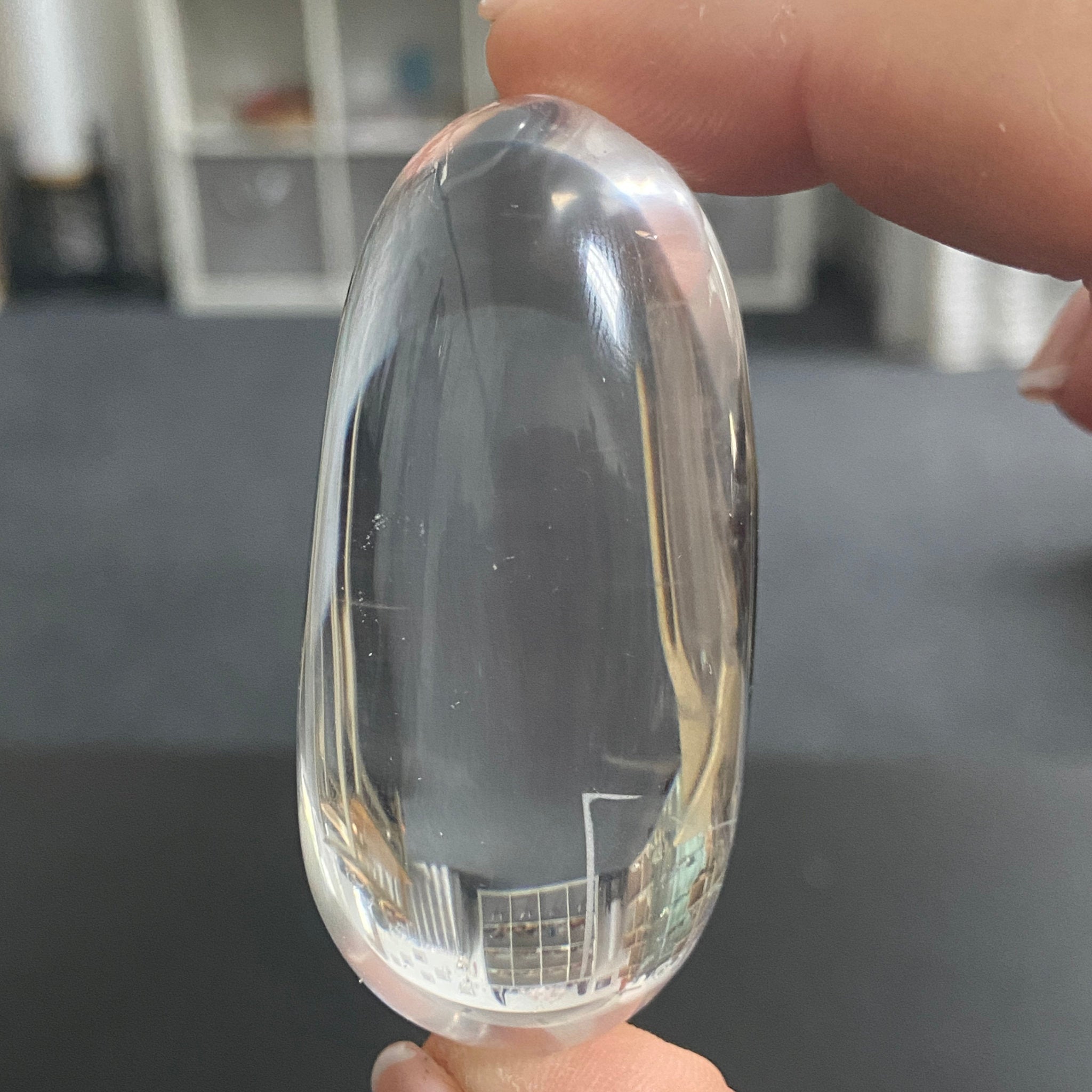 AA Phantom River Rolled Clear Quartz Freeform