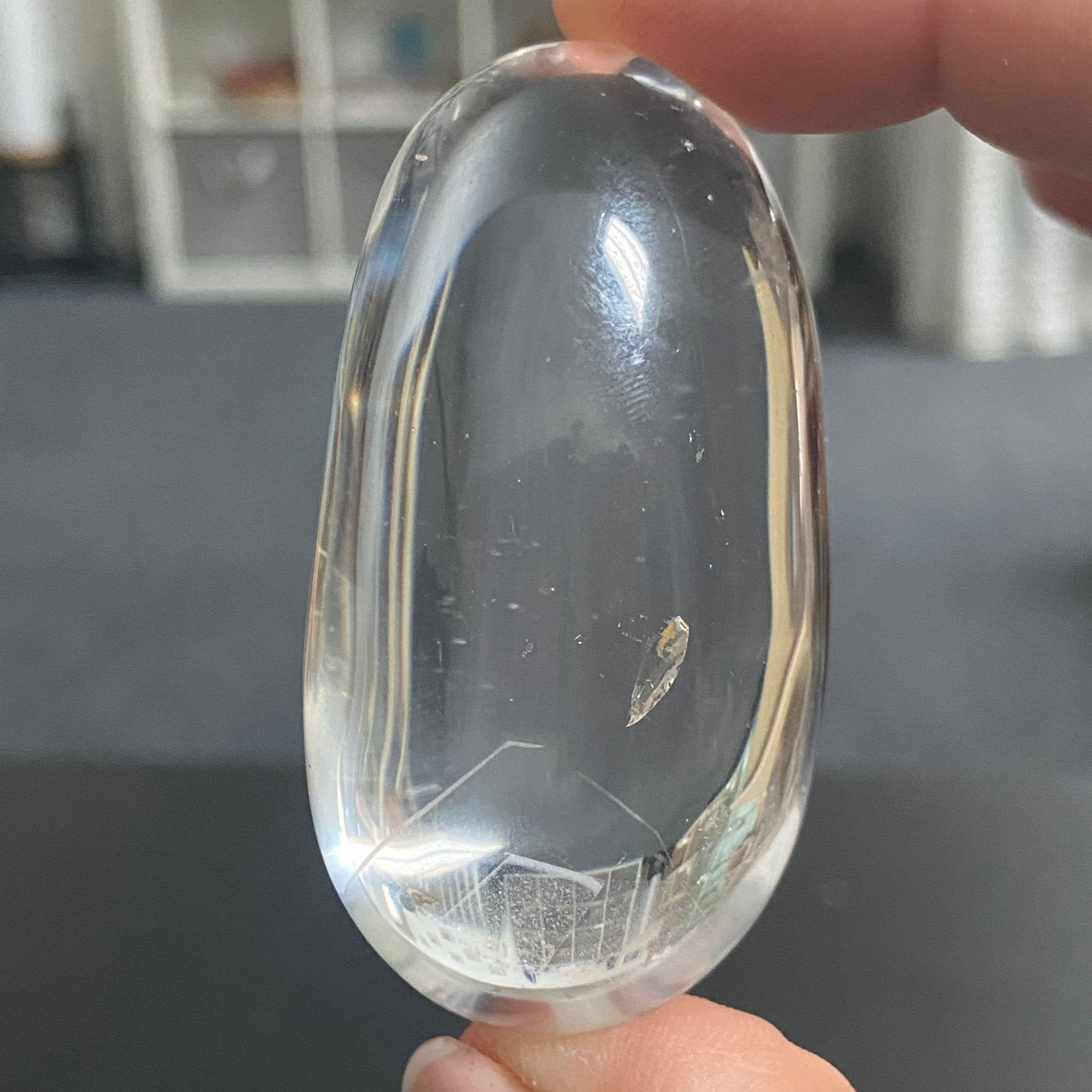 AA Phantom River Rolled Clear Quartz Freeform