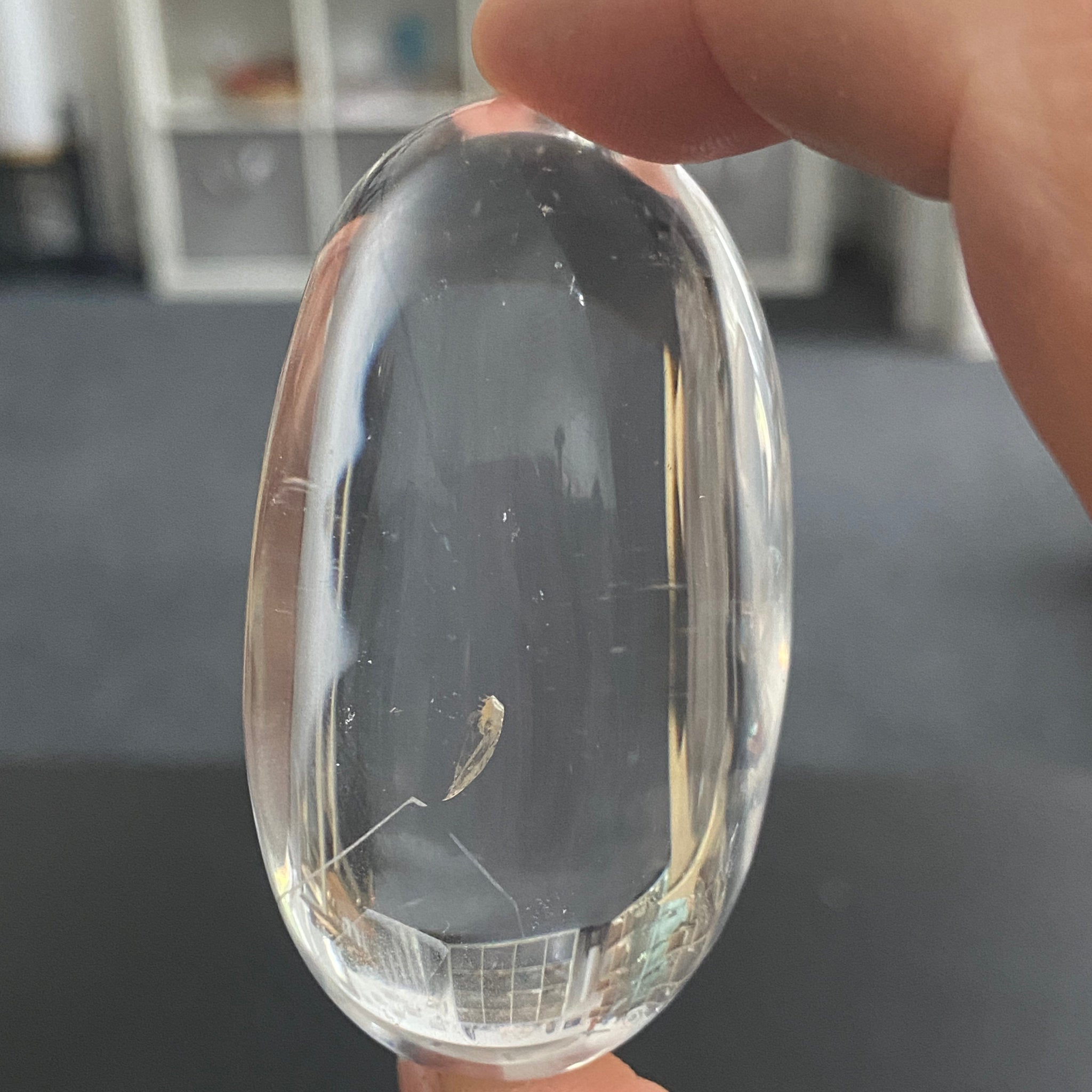 AA Phantom River Rolled Clear Quartz Freeform
