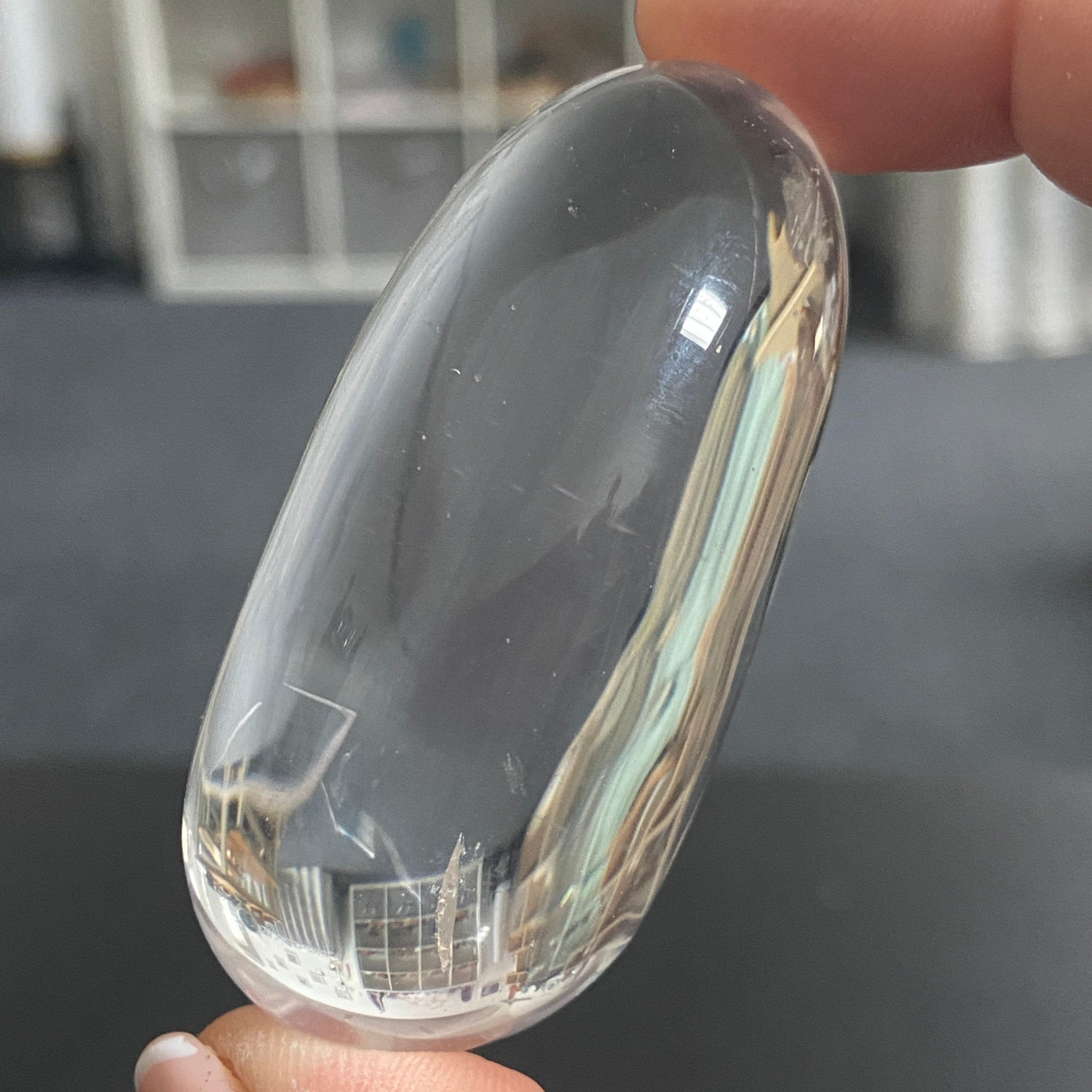 AA Phantom River Rolled Clear Quartz Freeform