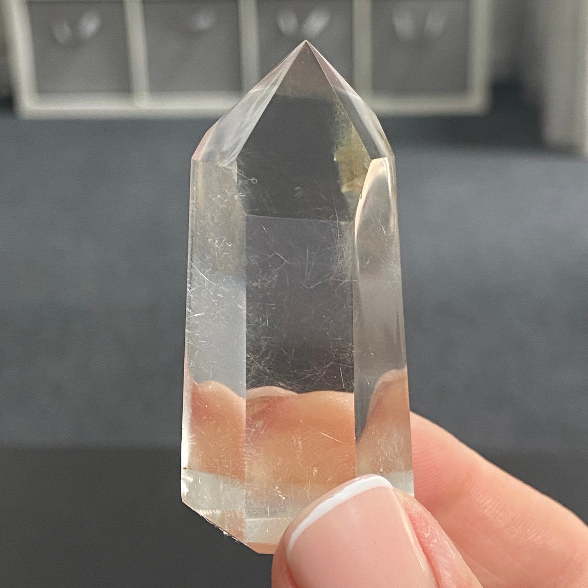 Clear Quartz Isis Tower with Chlorite Phantom & Angel Hair Inclusions