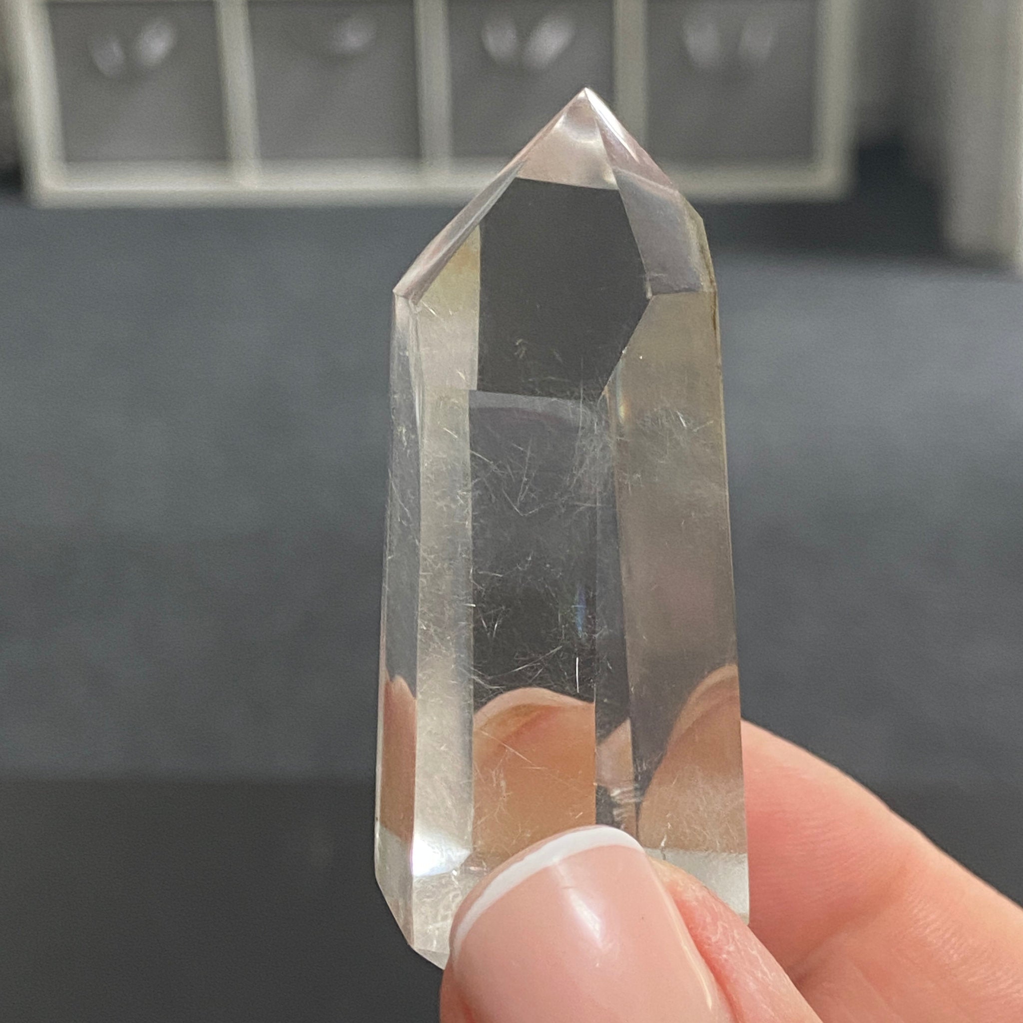Clear Quartz Isis Tower with Chlorite Phantom & Angel Hair Inclusions