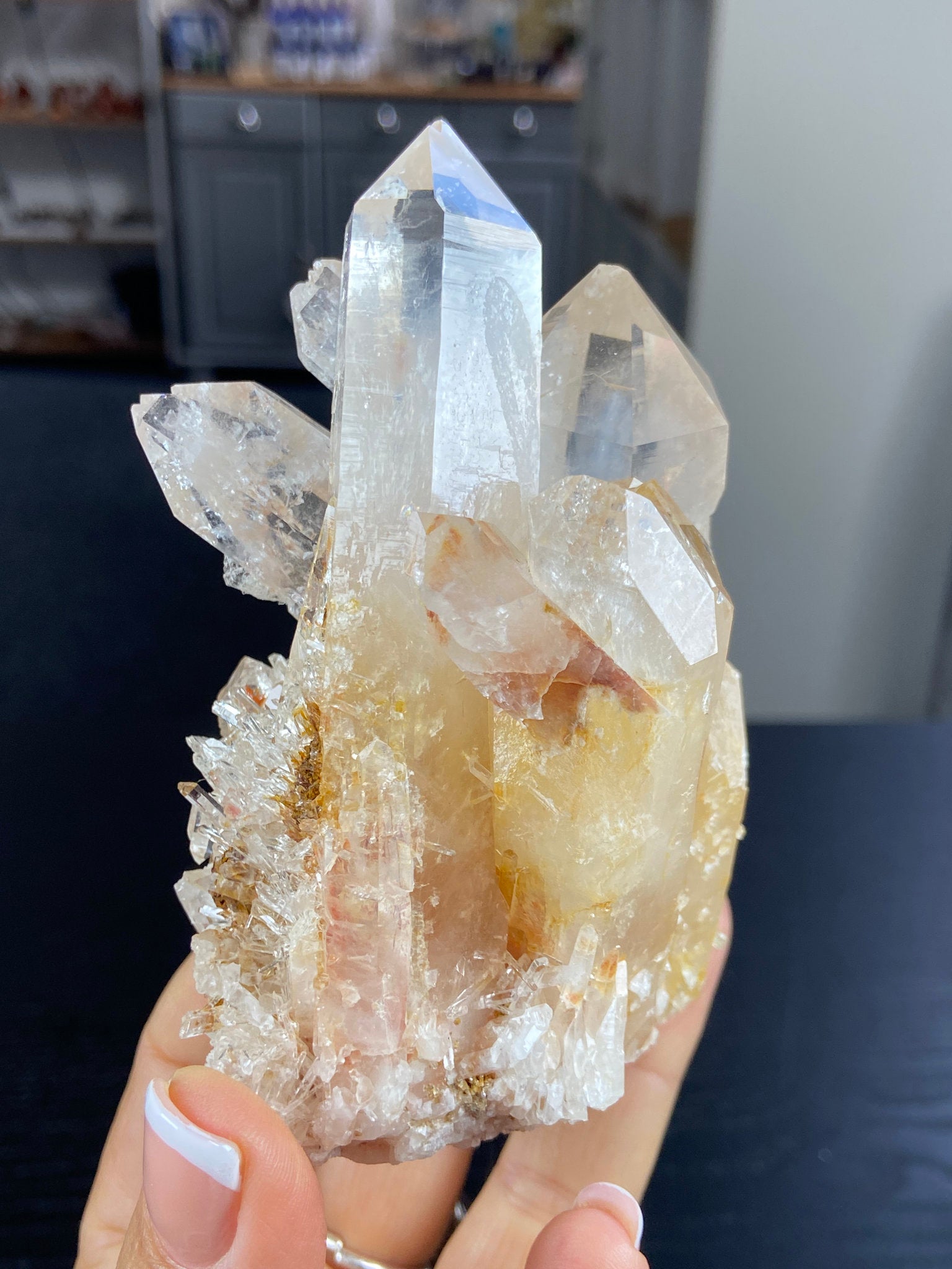Blue Smoke Lemurian Light Quartz Cluster – Colombia