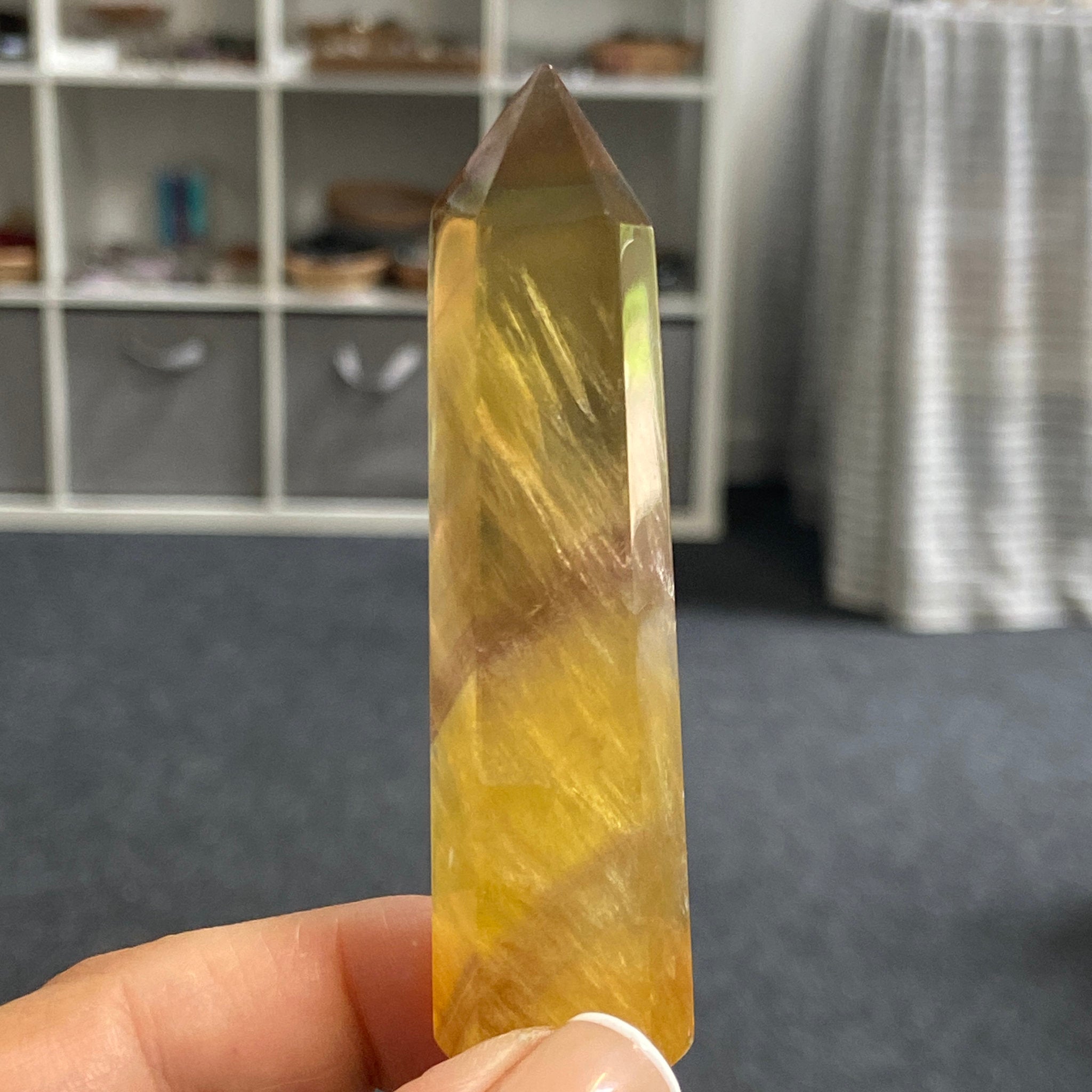 Golden Banded Fluorite Tower