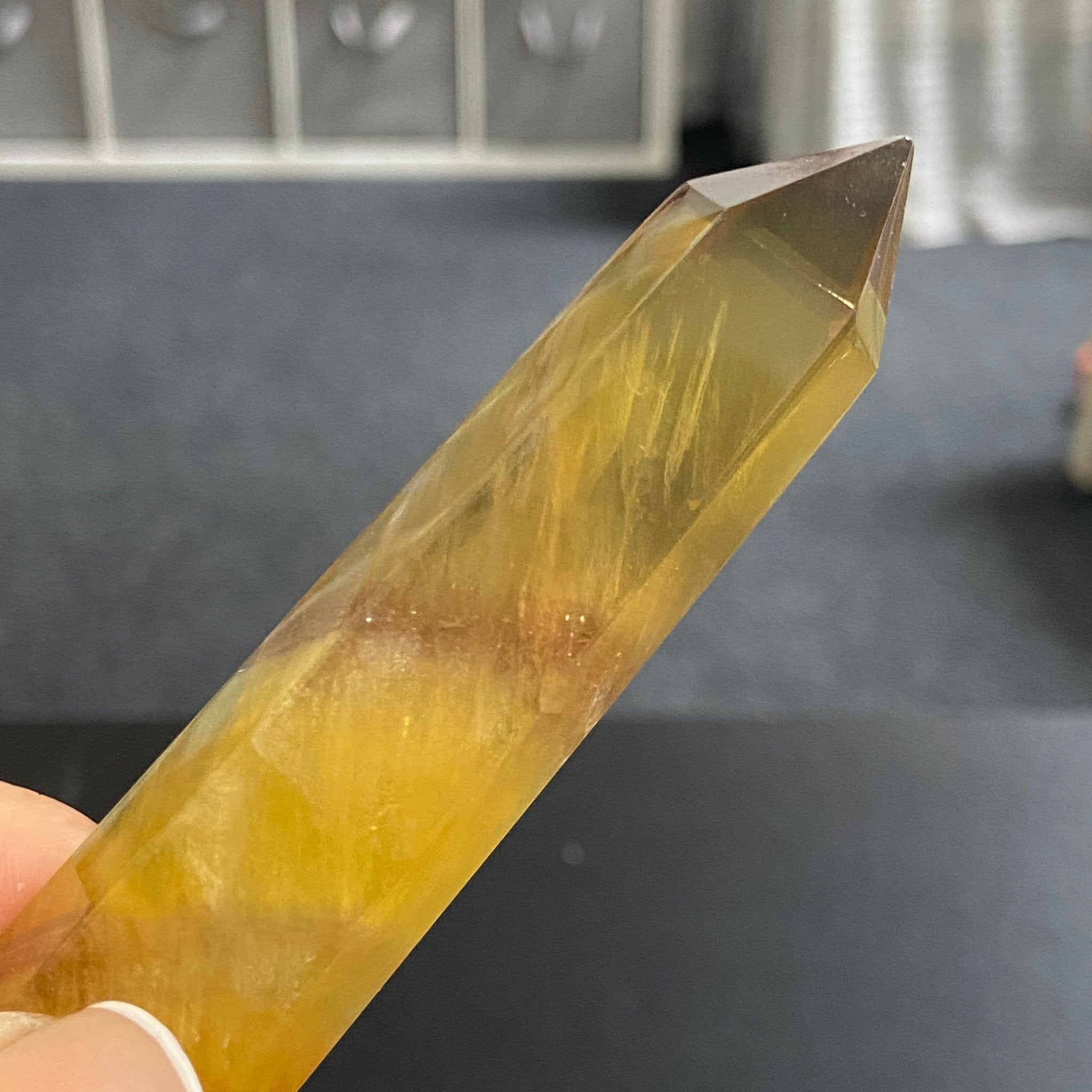 Golden Banded Fluorite Tower