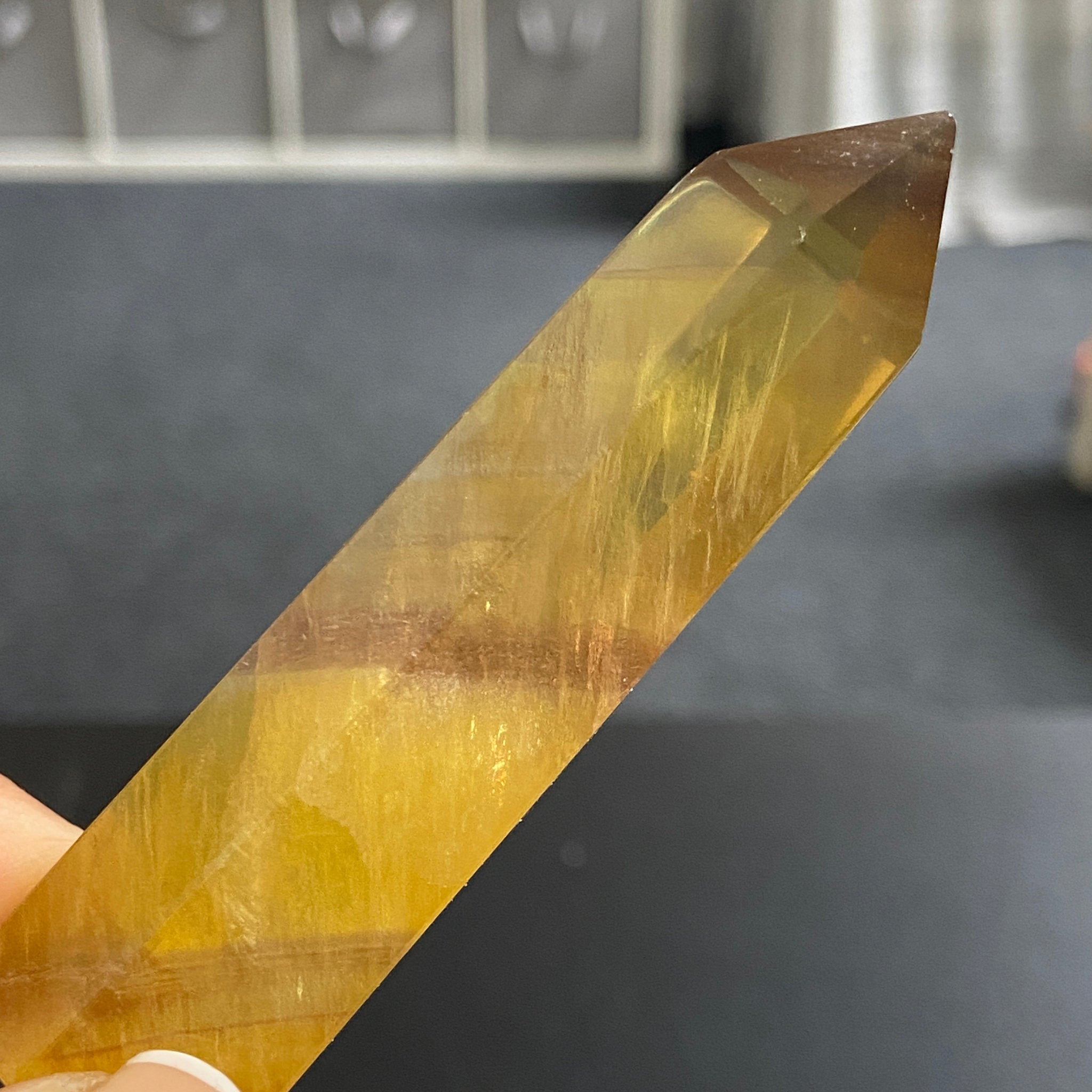 Golden Banded Fluorite Tower