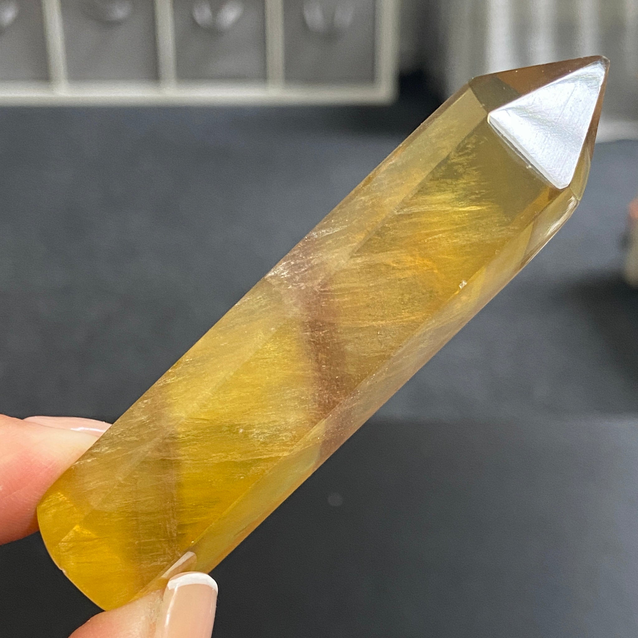 Golden Banded Fluorite Tower