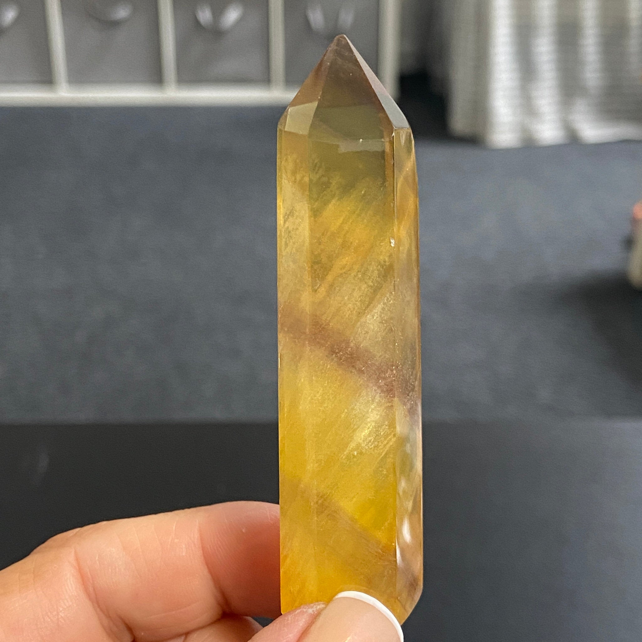 Golden Banded Fluorite Tower