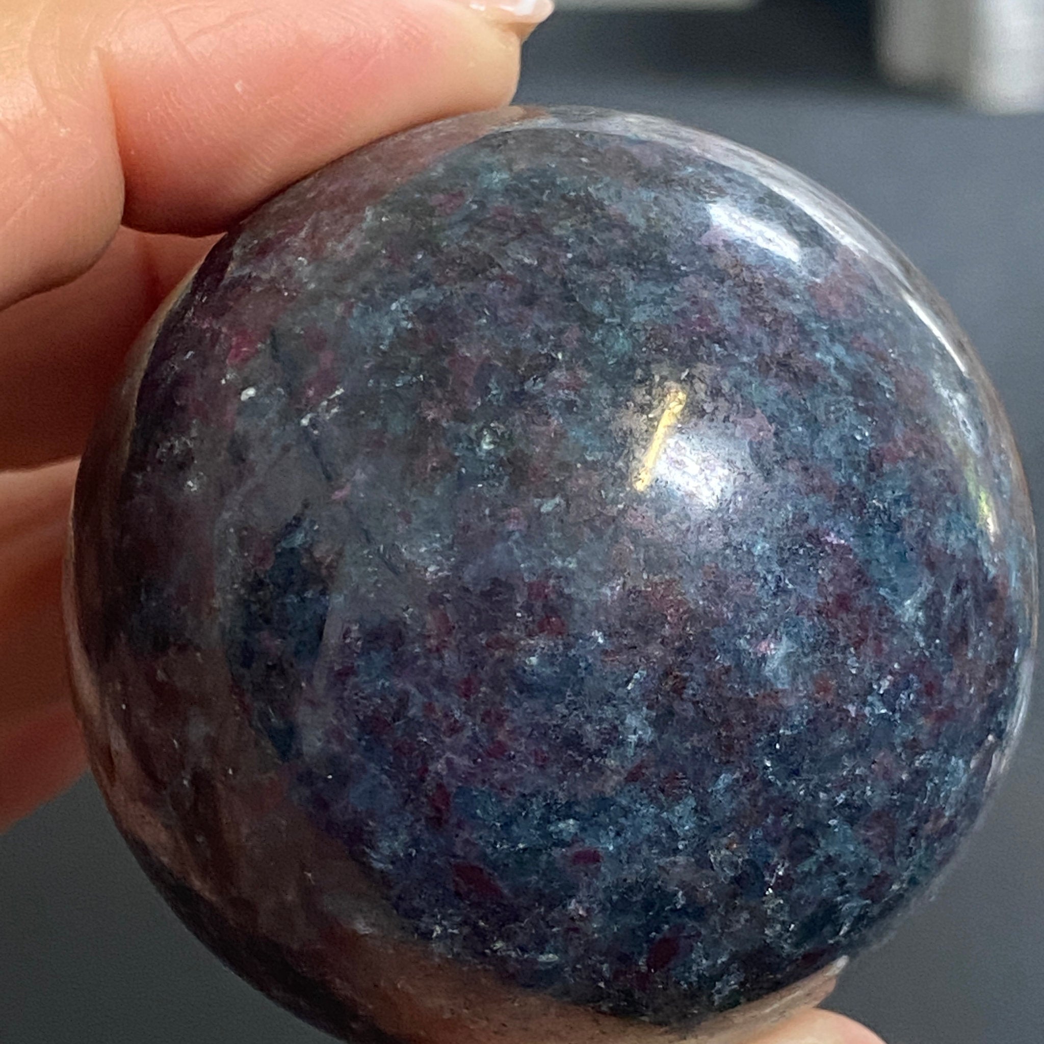 Ruby Kyanite Sphere - India