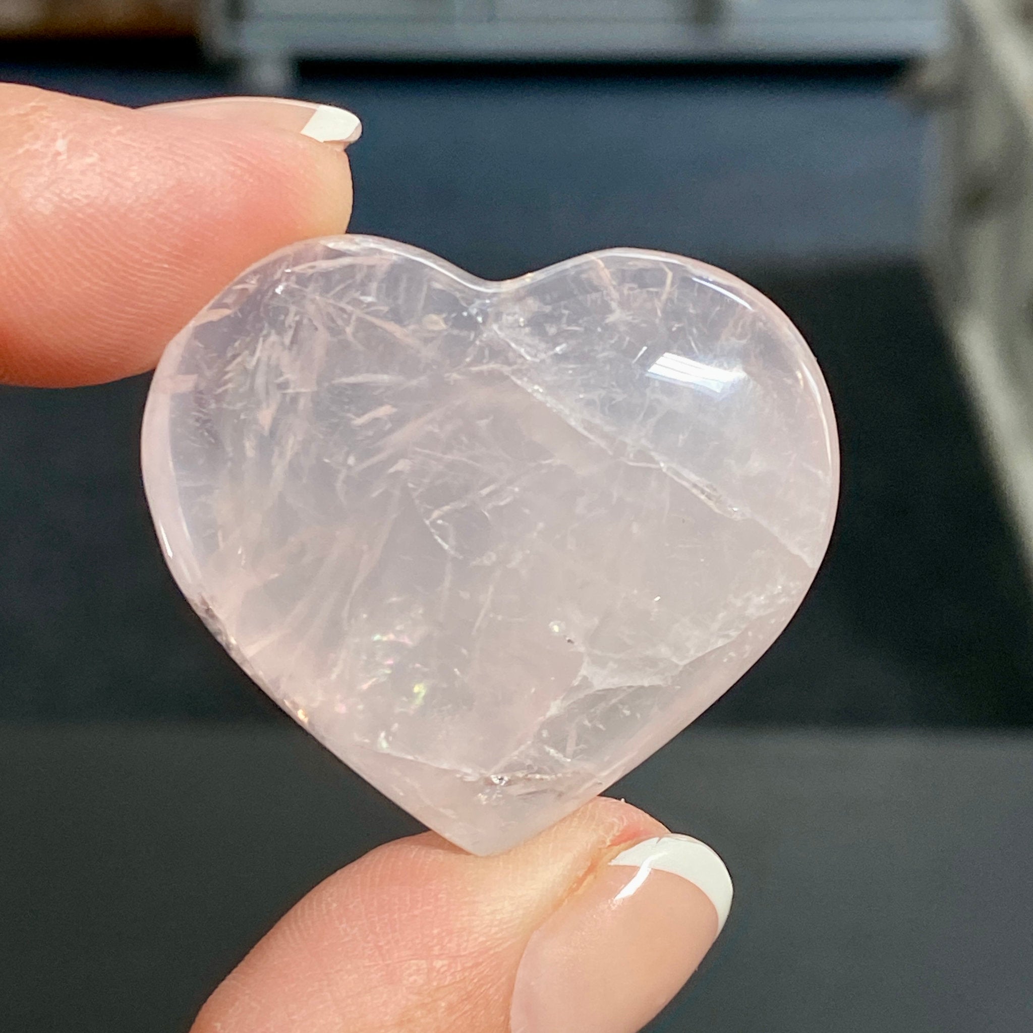 Madagascan Gemmy Rose Quartz Puff Heart