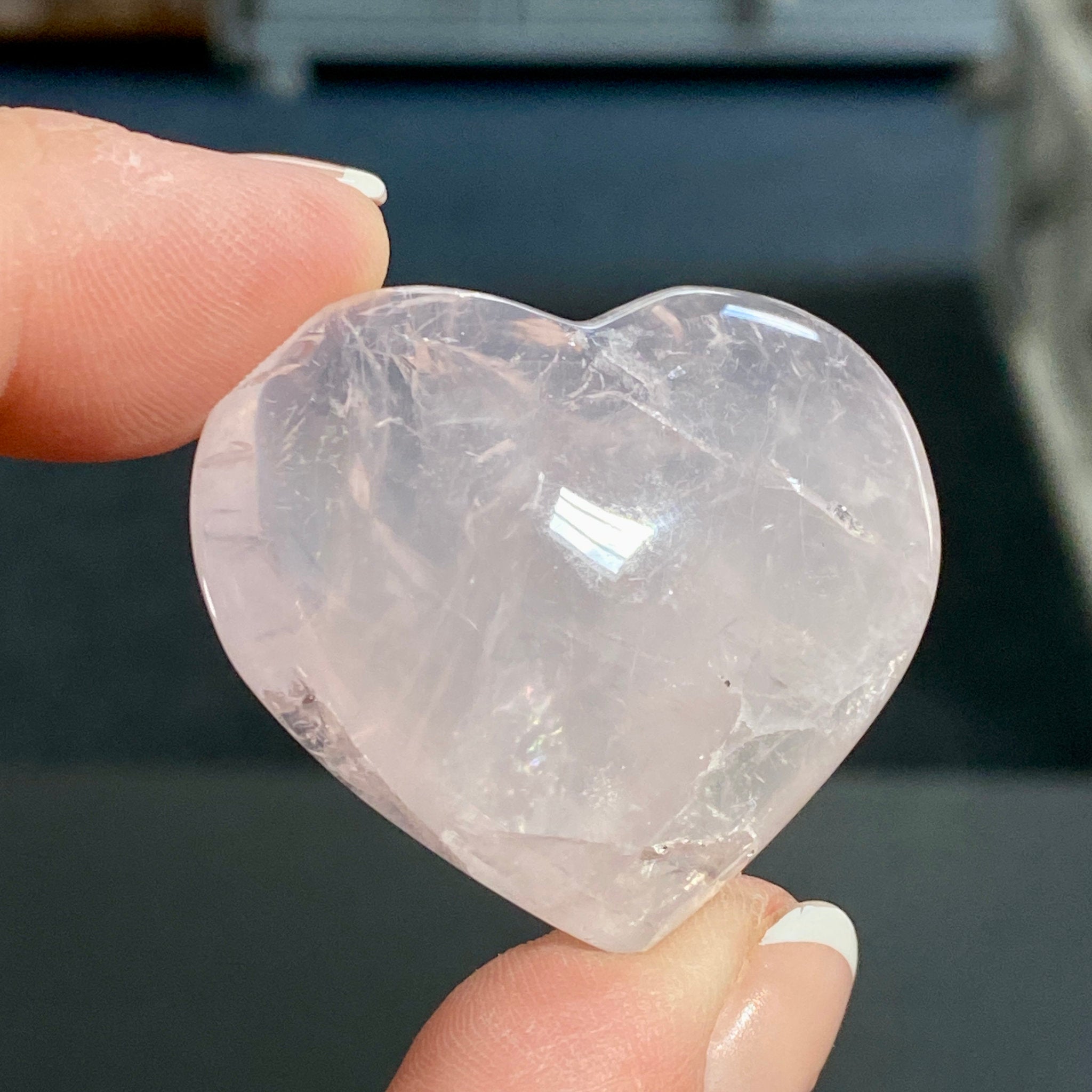 Madagascan Gemmy Rose Quartz Puff Heart