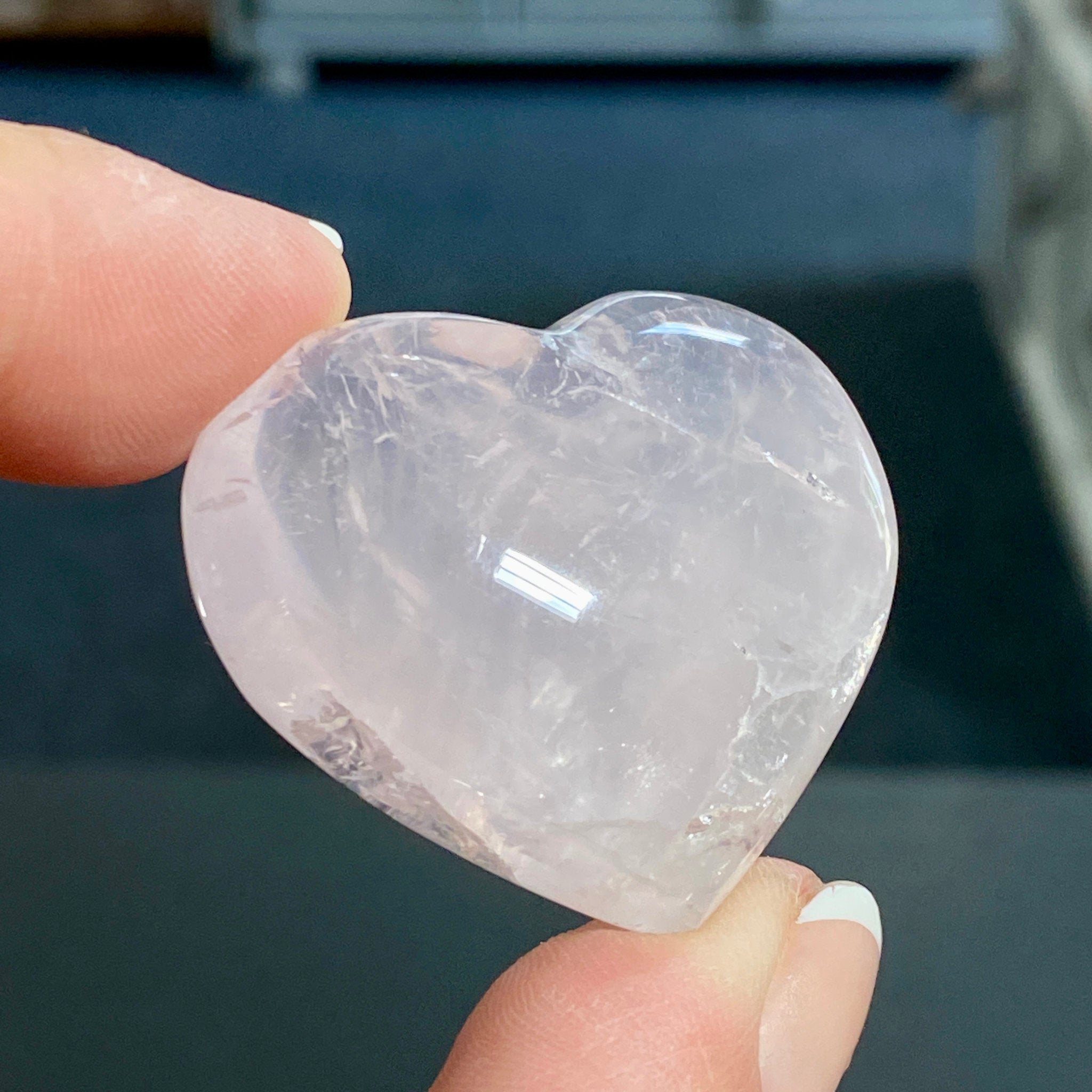 Madagascan Gemmy Rose Quartz Puff Heart