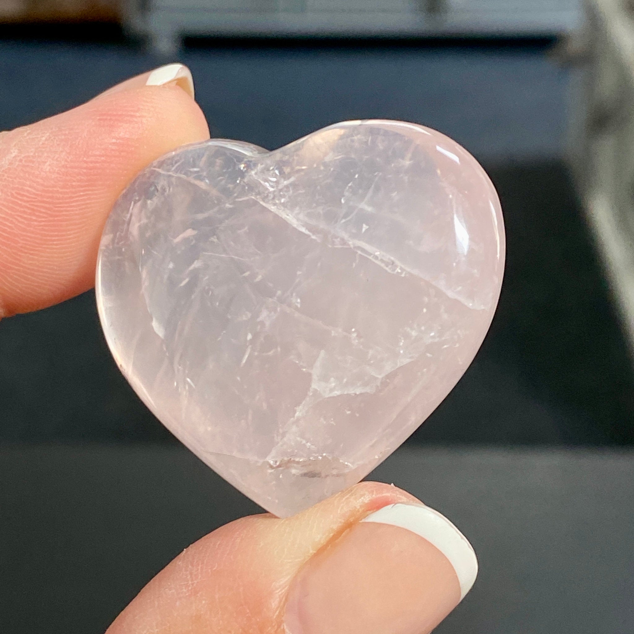 Madagascan Gemmy Rose Quartz Puff Heart