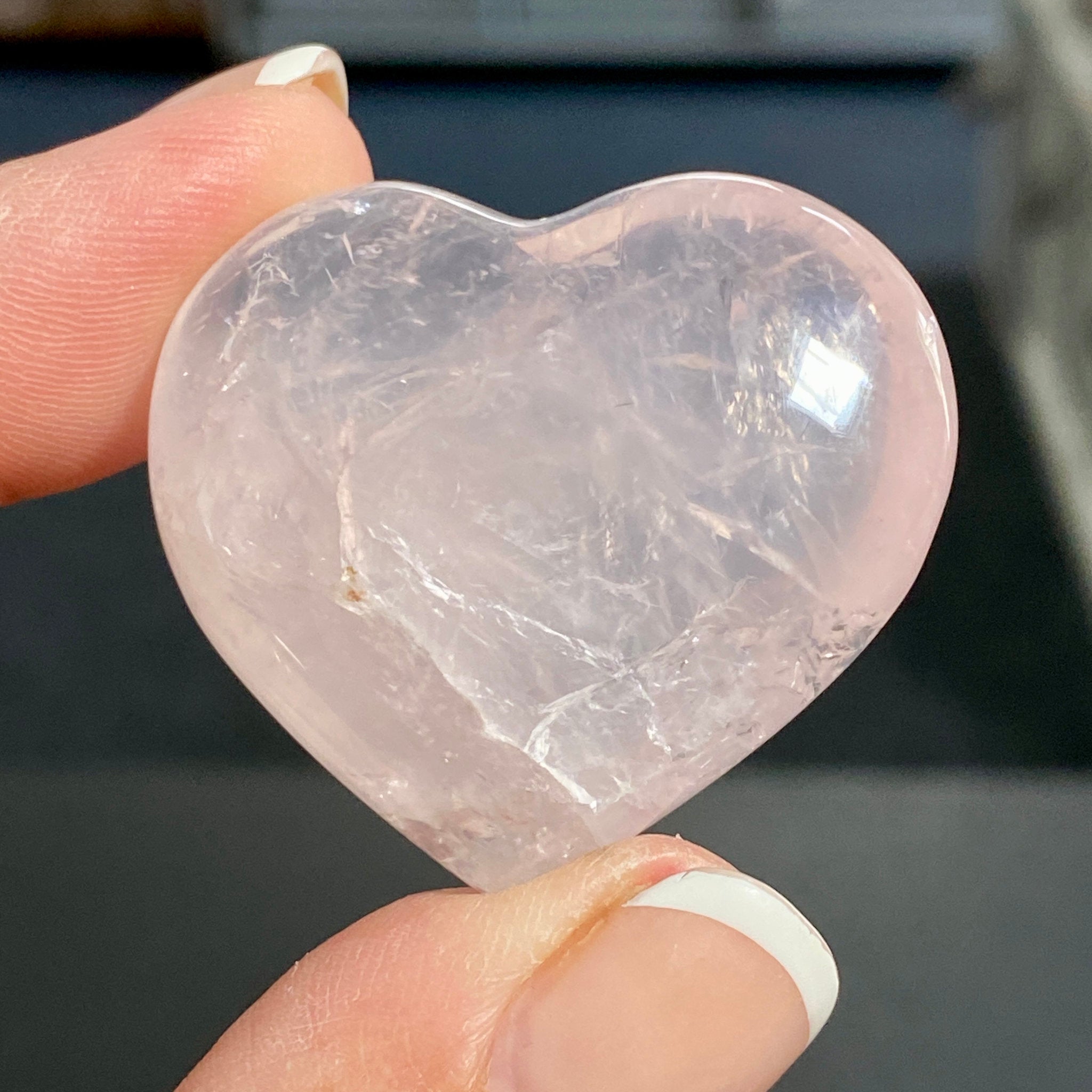 Madagascan Gemmy Rose Quartz Puff Heart