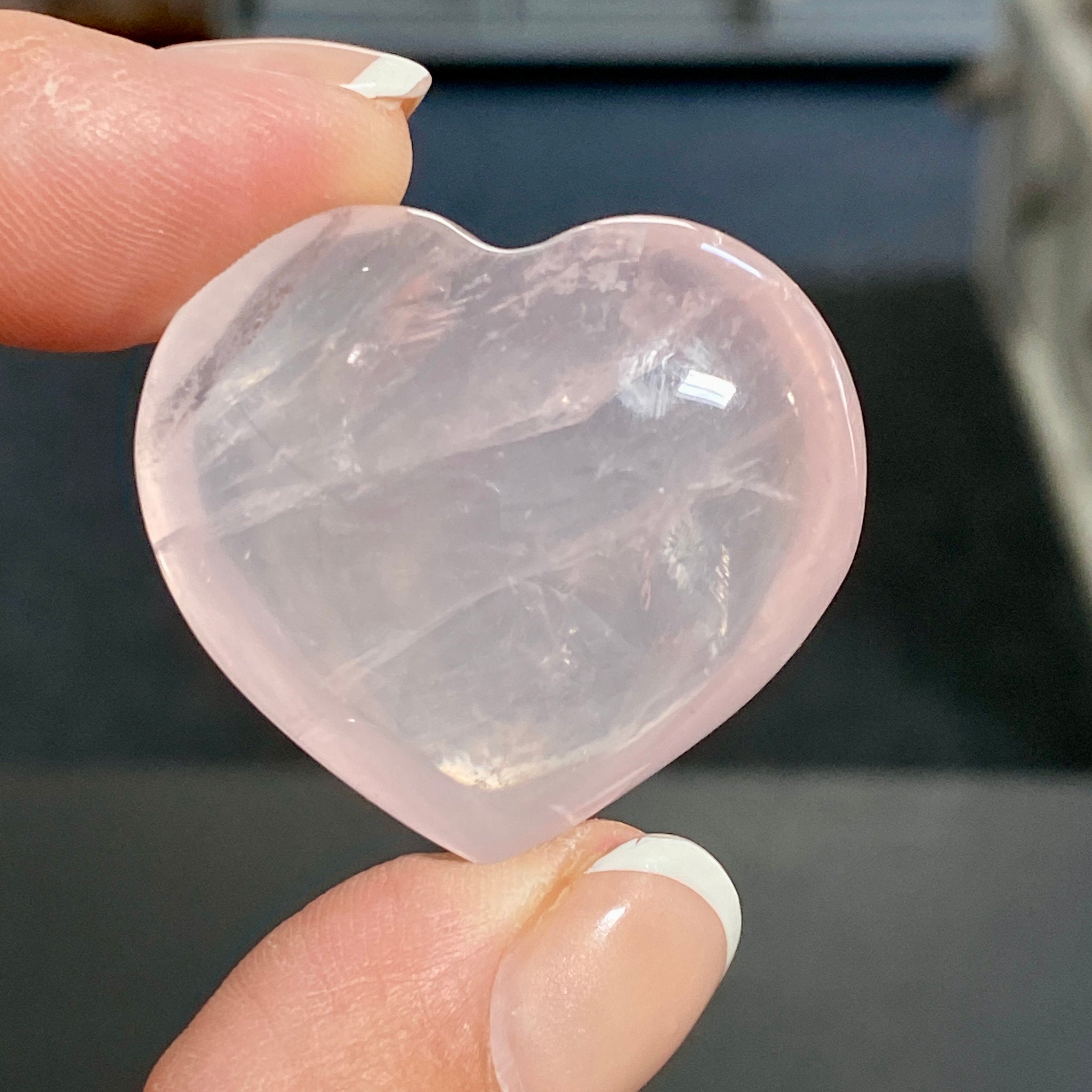 Madagascan Gemmy Rose Quartz Puff Heart