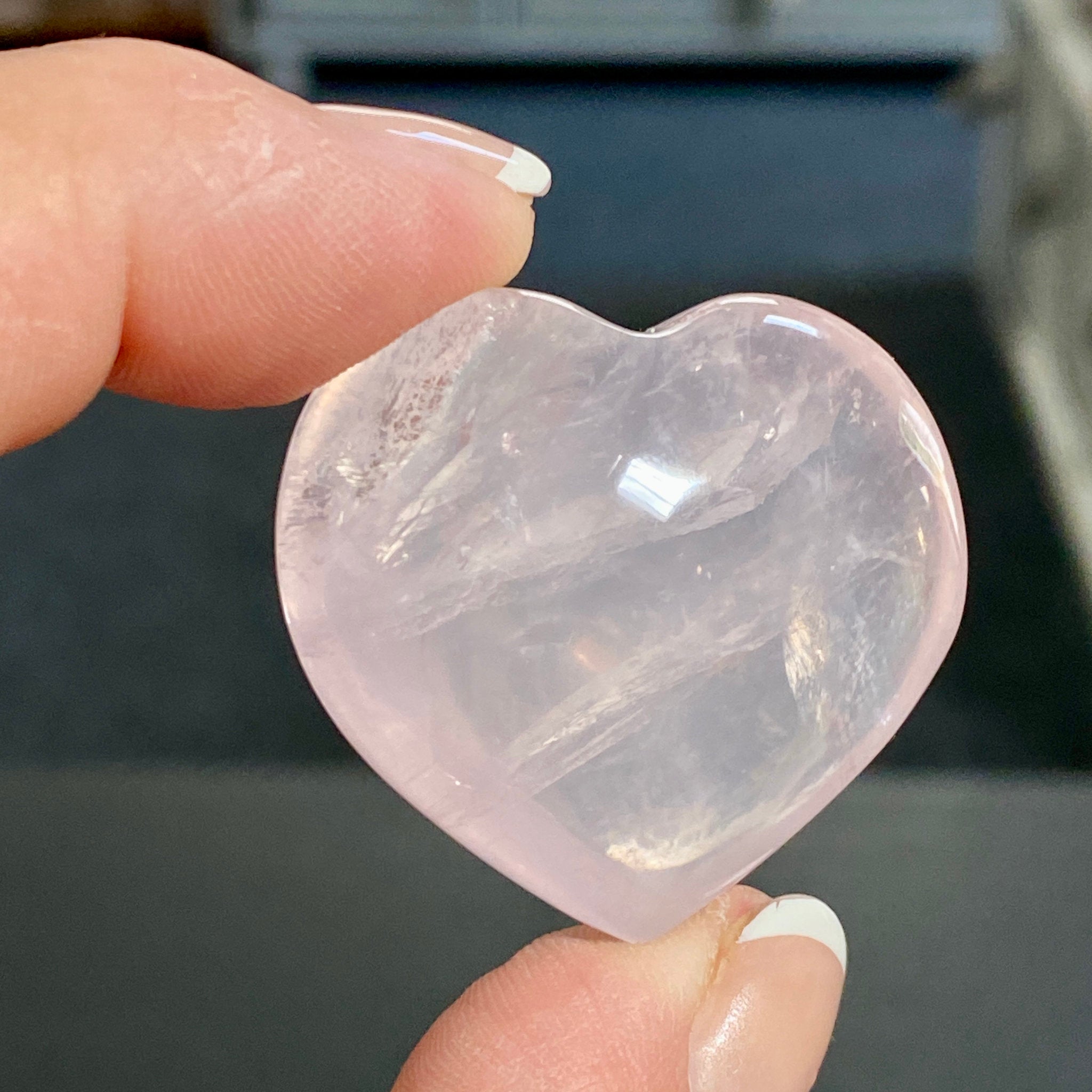 Madagascan Gemmy Rose Quartz Puff Heart