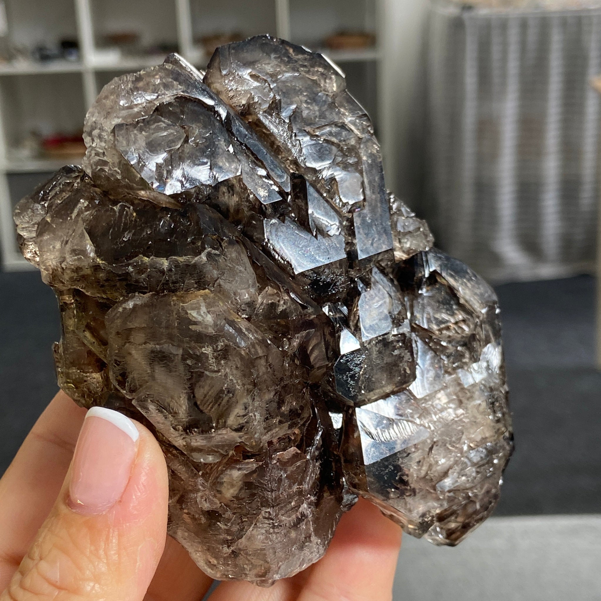 Private Collection - Smoky Elestial Quartz Cluster – Brazil