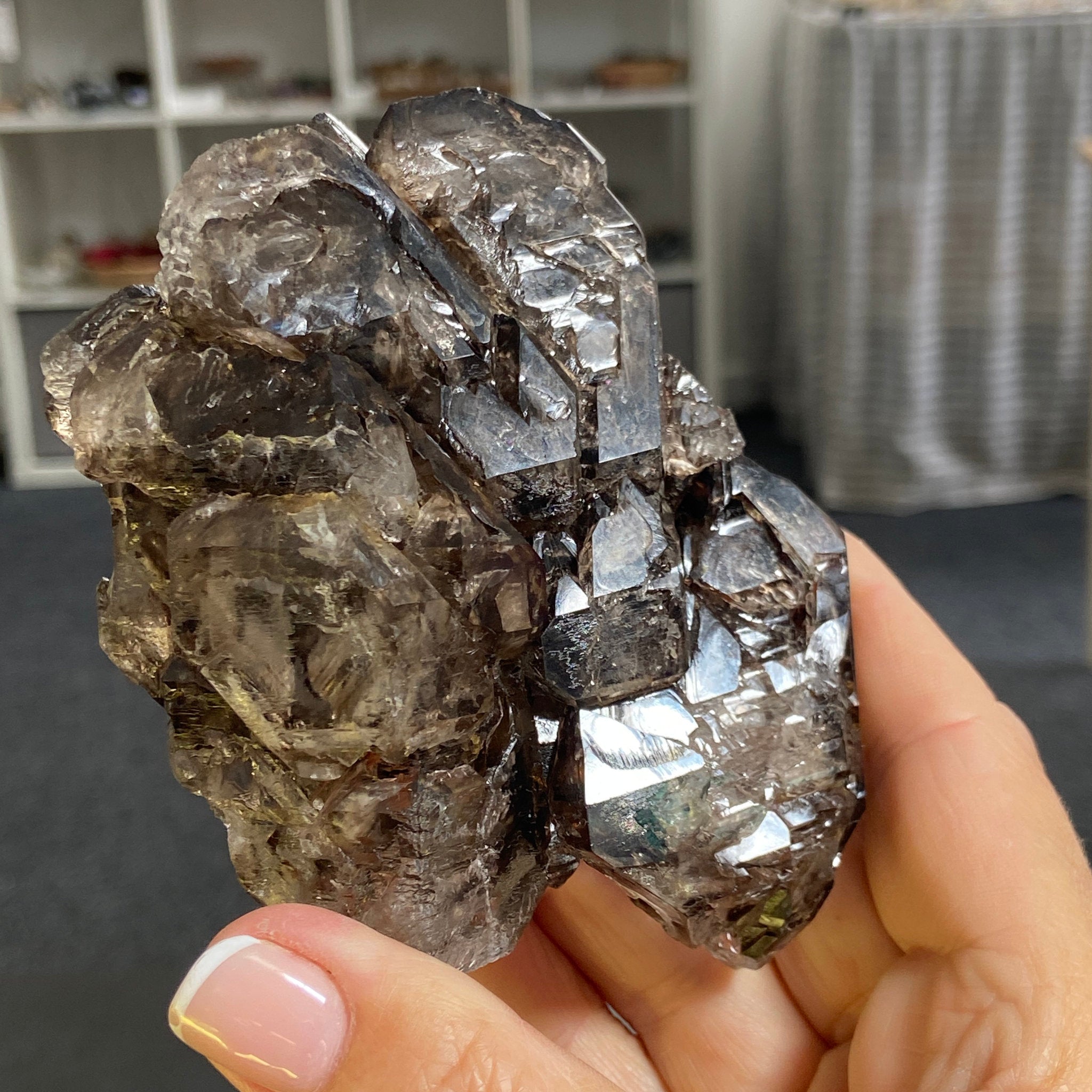 Private Collection - Smoky Elestial Quartz Cluster – Brazil