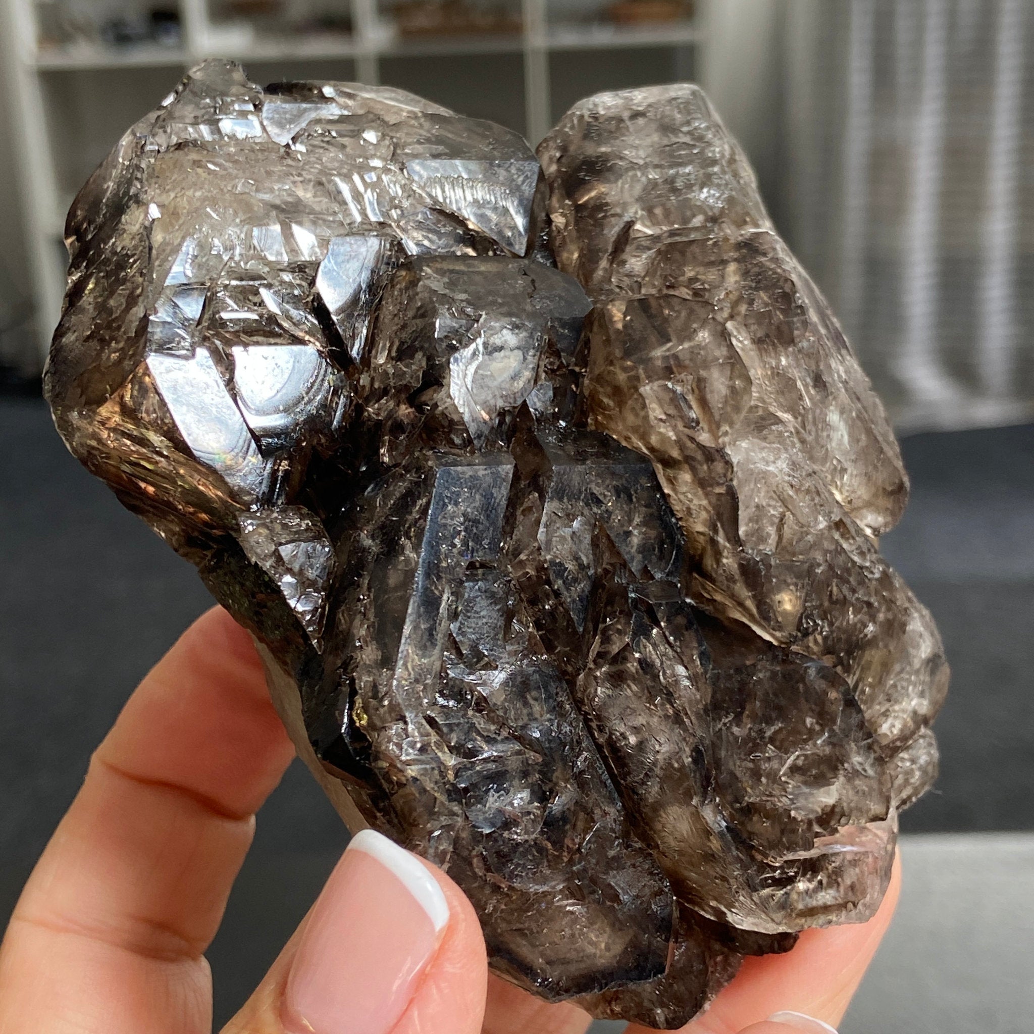 Private Collection - Smoky Elestial Quartz Cluster – Brazil