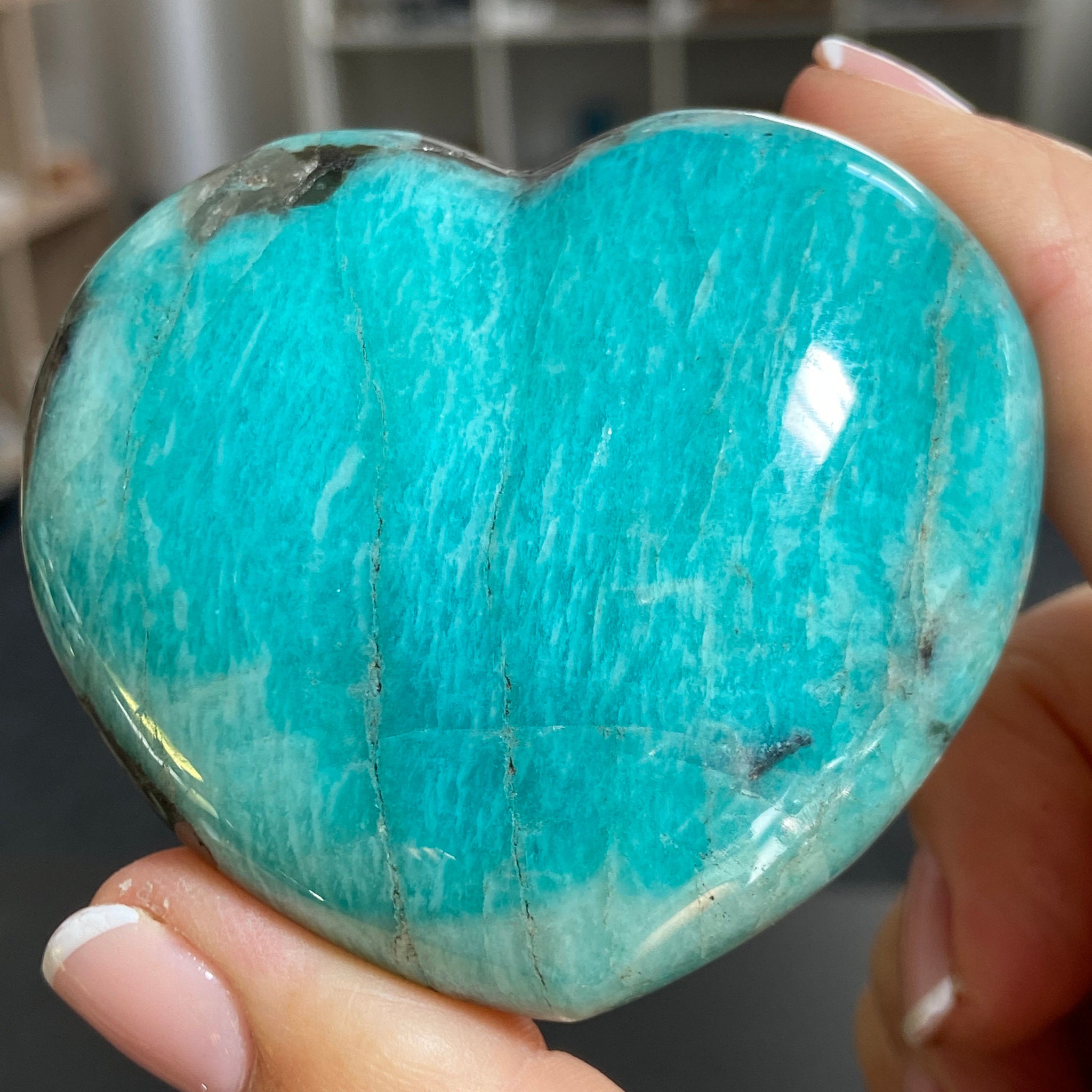Amazonite & Smoky Quartz Heart – Madagascar