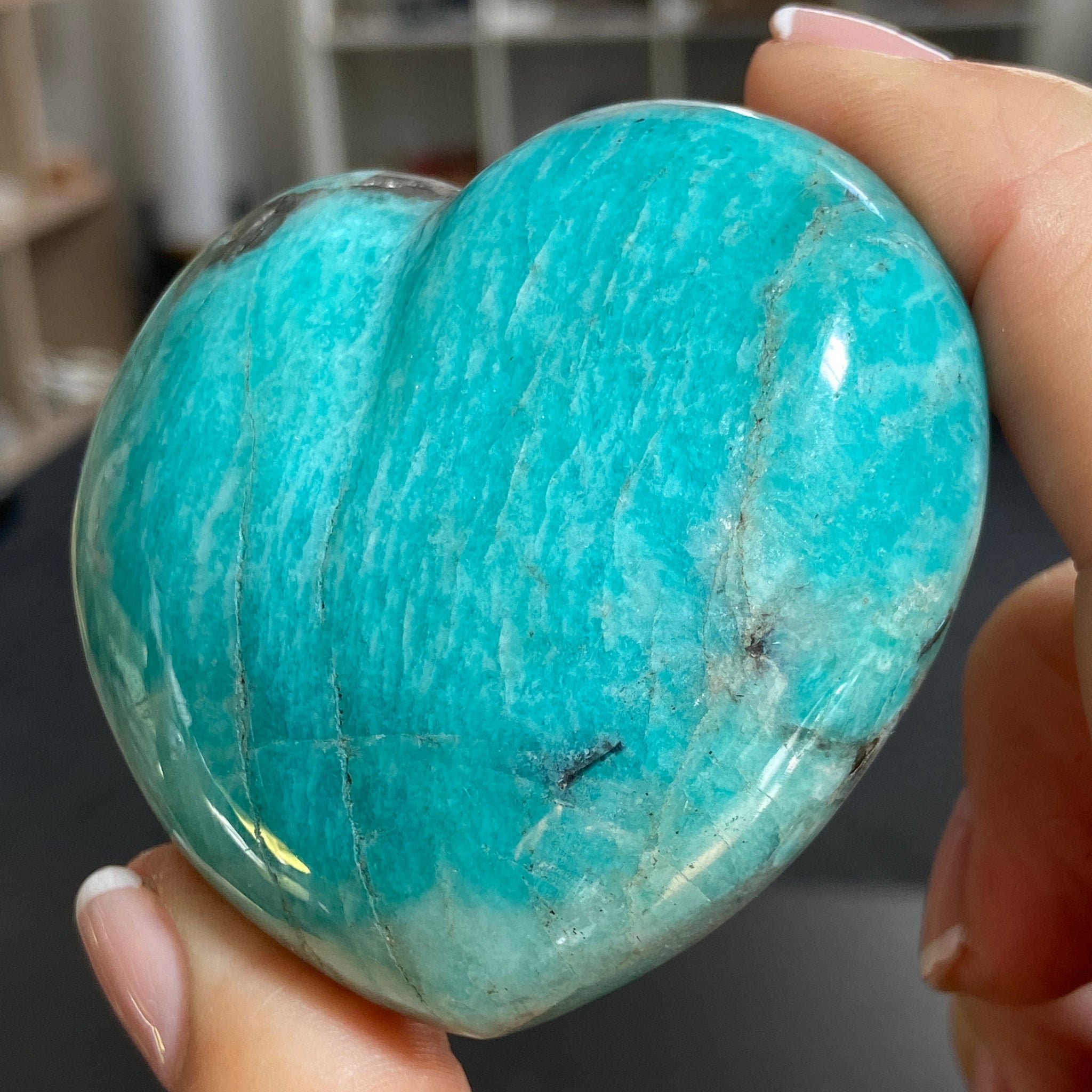 Amazonite & Smoky Quartz Heart – Madagascar