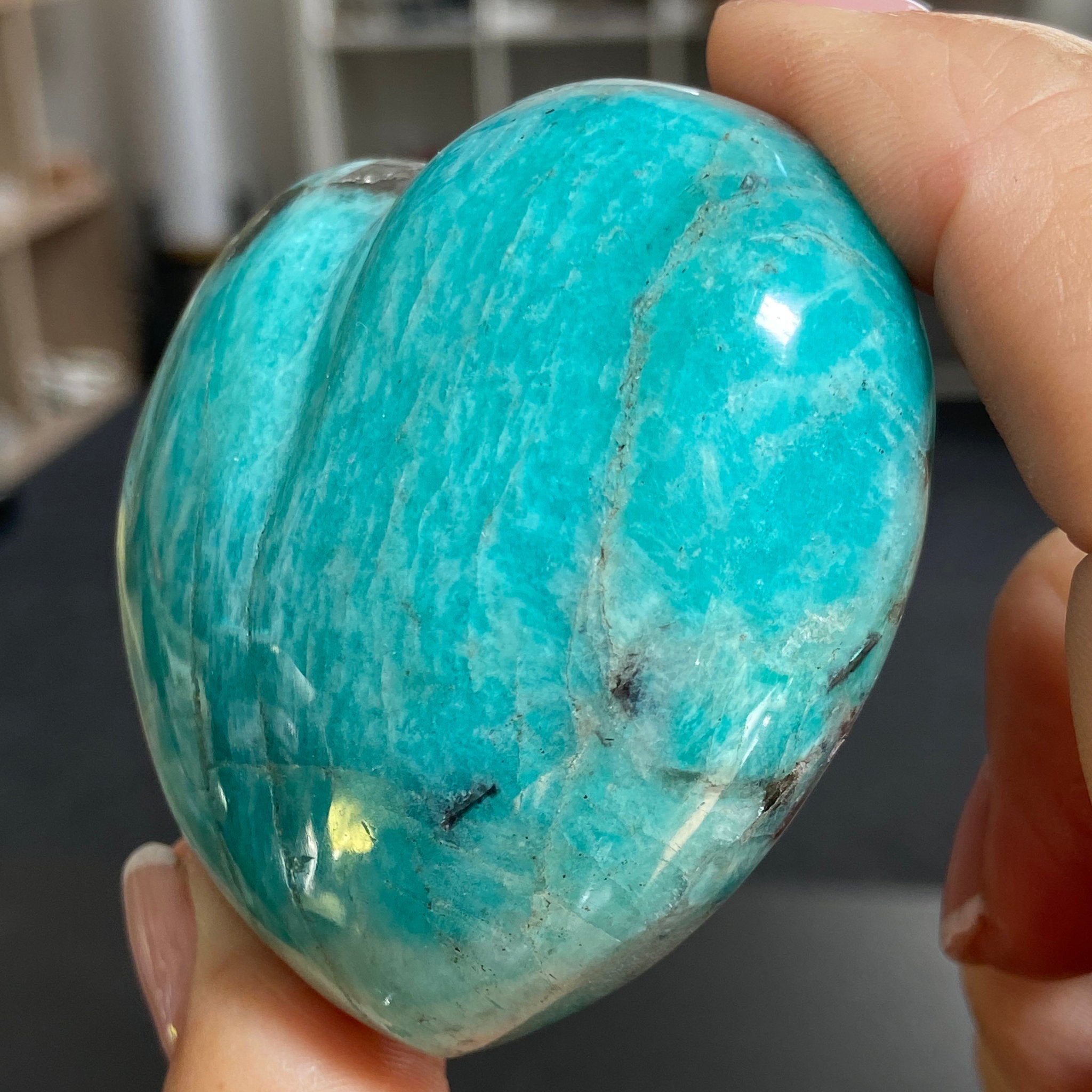 Amazonite & Smoky Quartz Heart – Madagascar