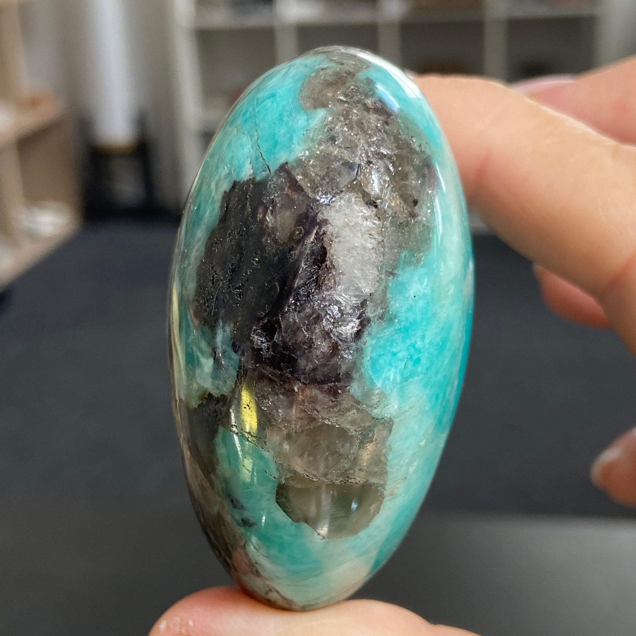 Amazonite & Smoky Quartz Heart – Madagascar