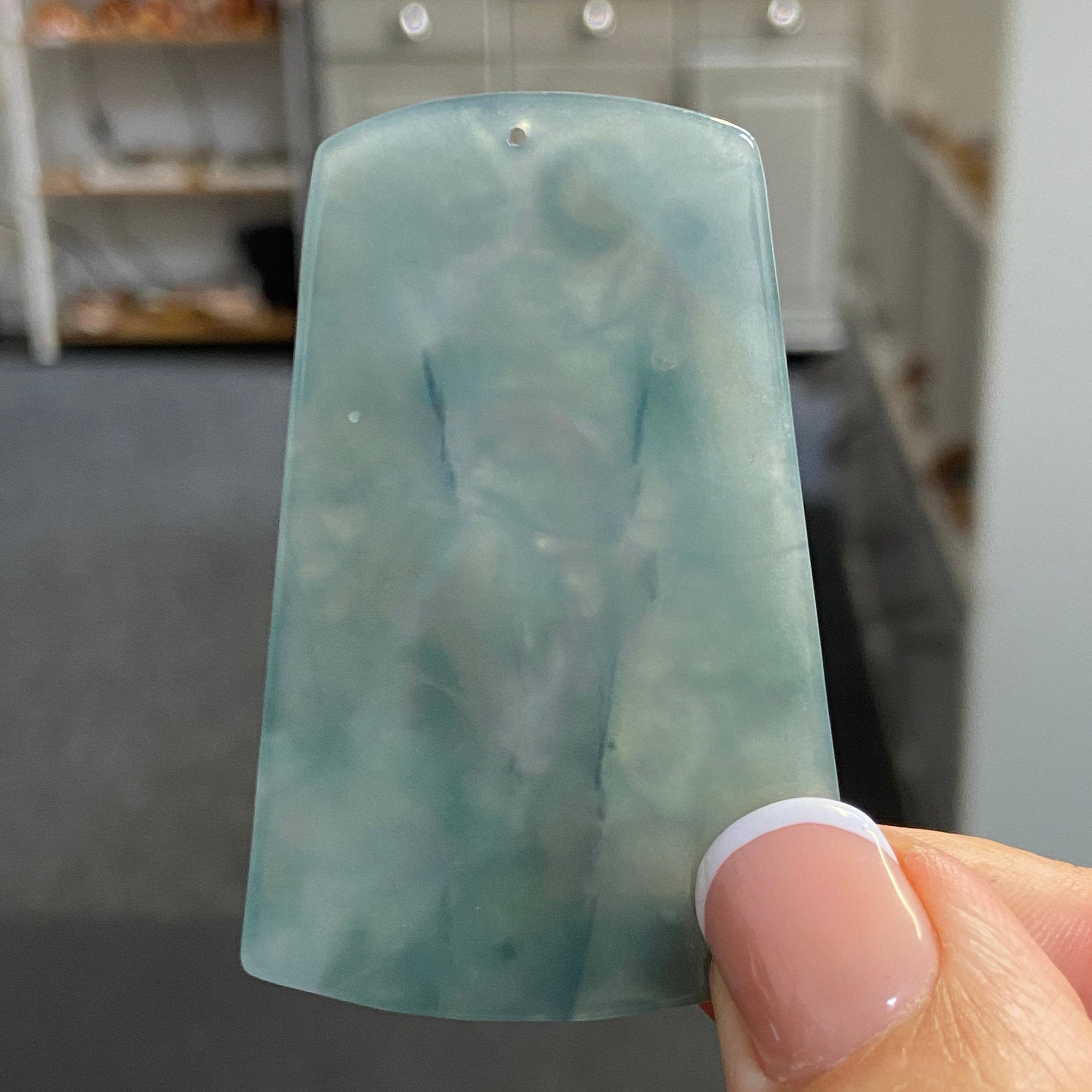 Blue Jadeite Landscape Plaque
