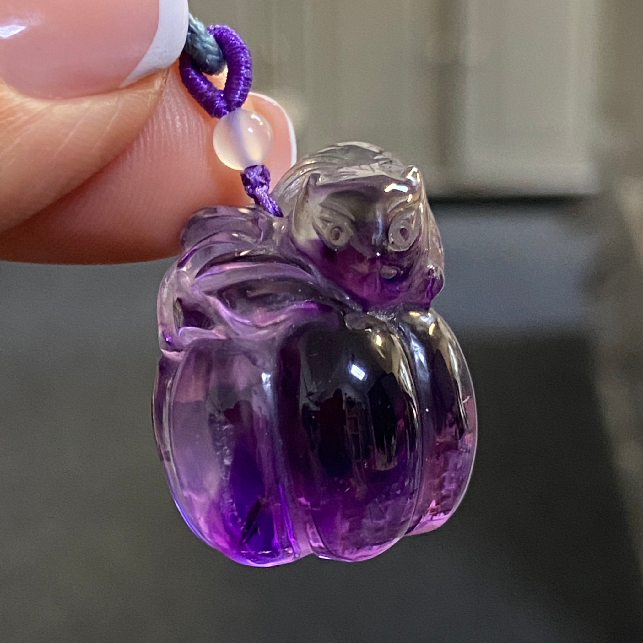 Grape Jelly Amethyst Fox Pendant