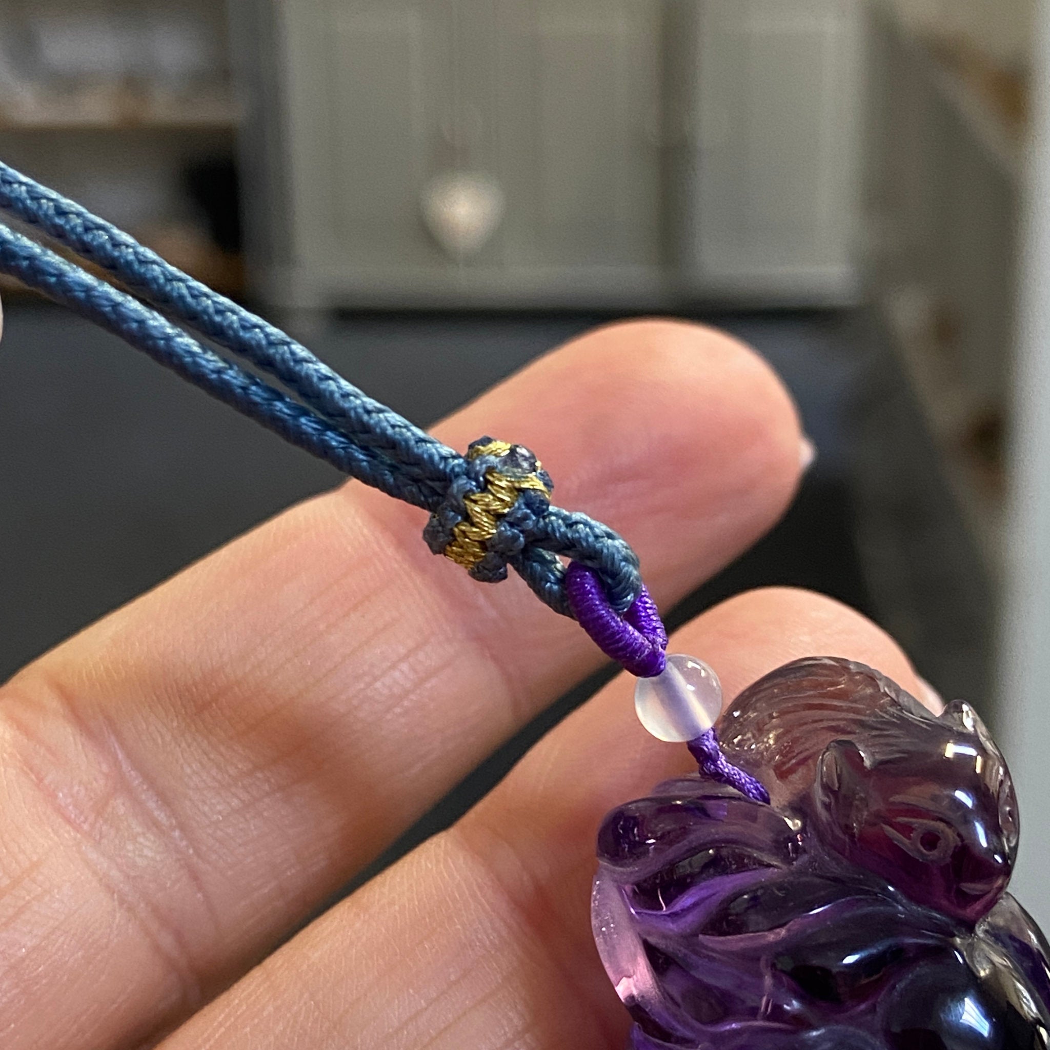 Grape Jelly Amethyst Fox Pendant