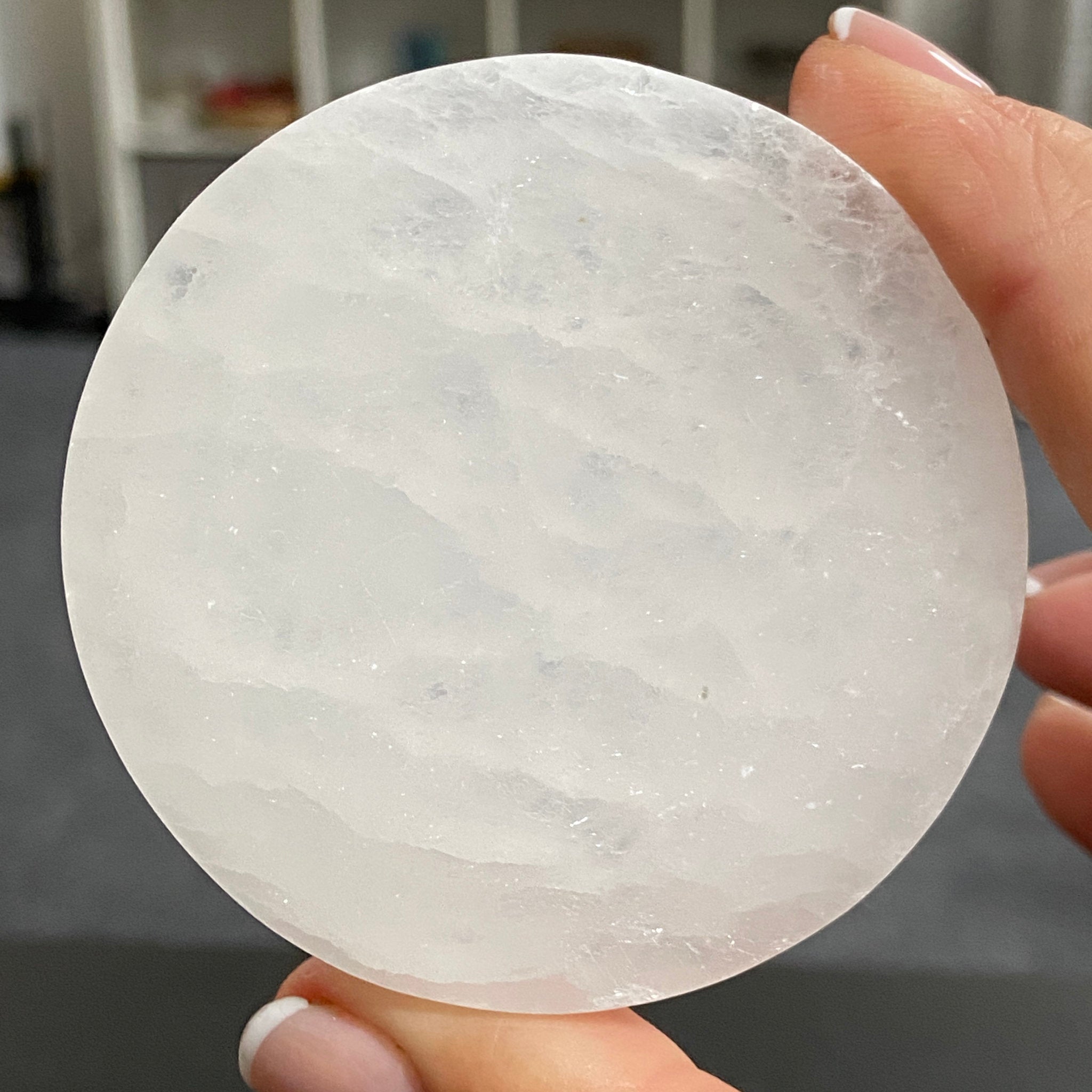Selenite Charging Disc – Flower of Life – Morocco