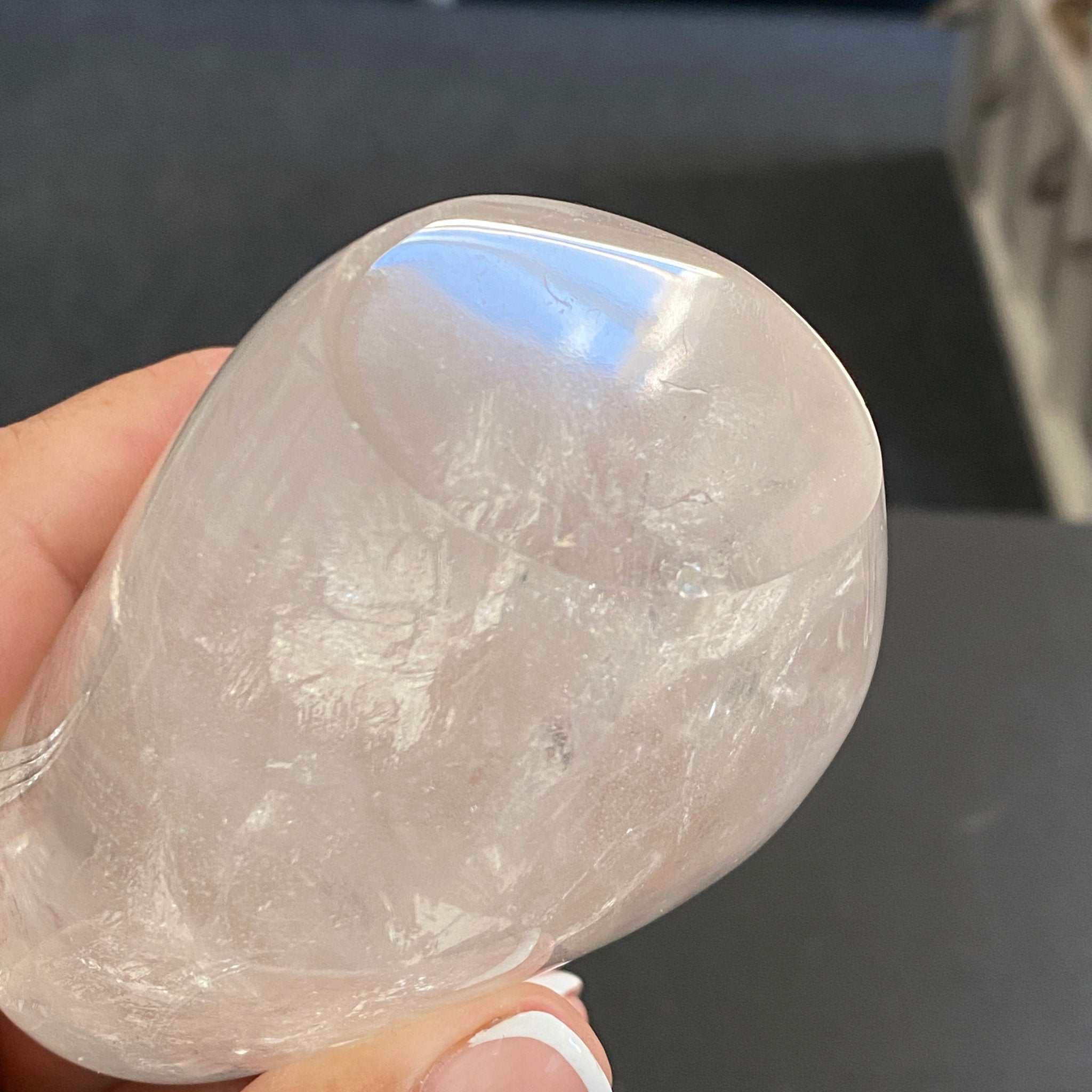 💧 River-Rolled Clear Quartz Freeform – Madagascar
