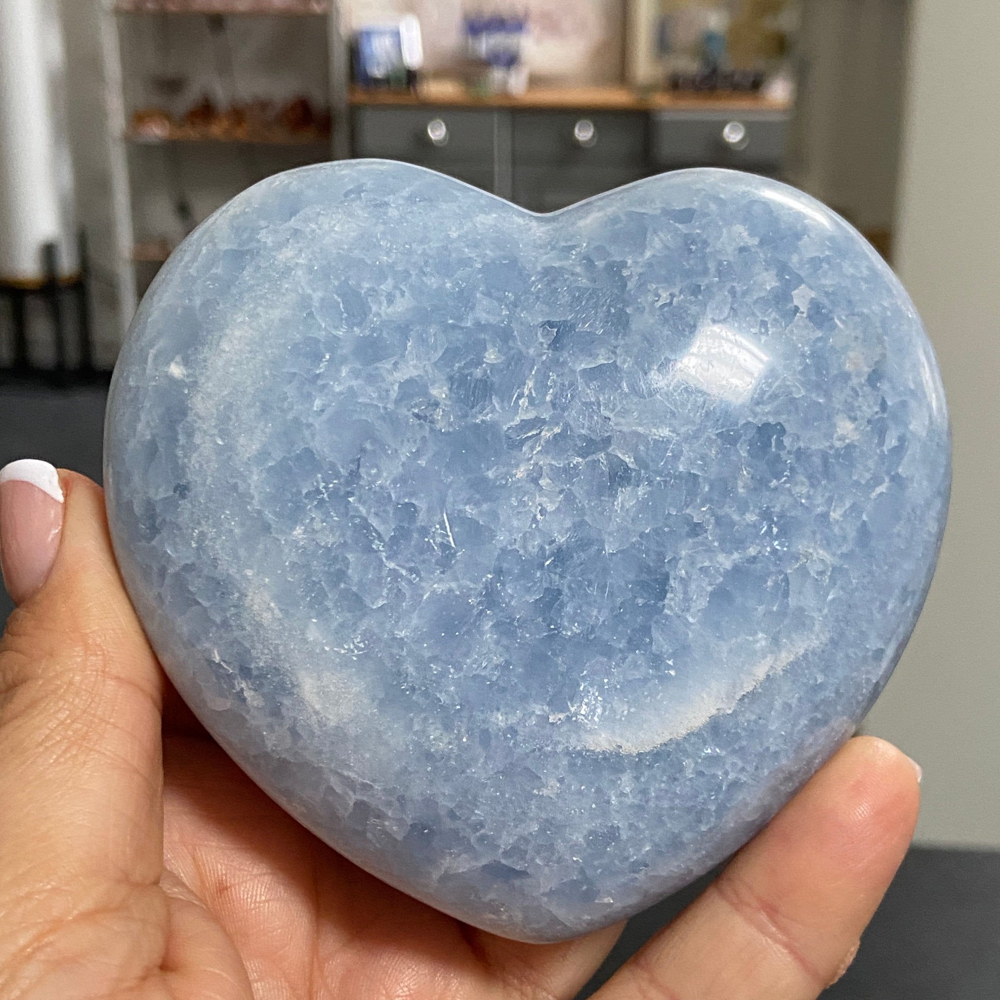 Blue Calcite Heart – Madagascar
