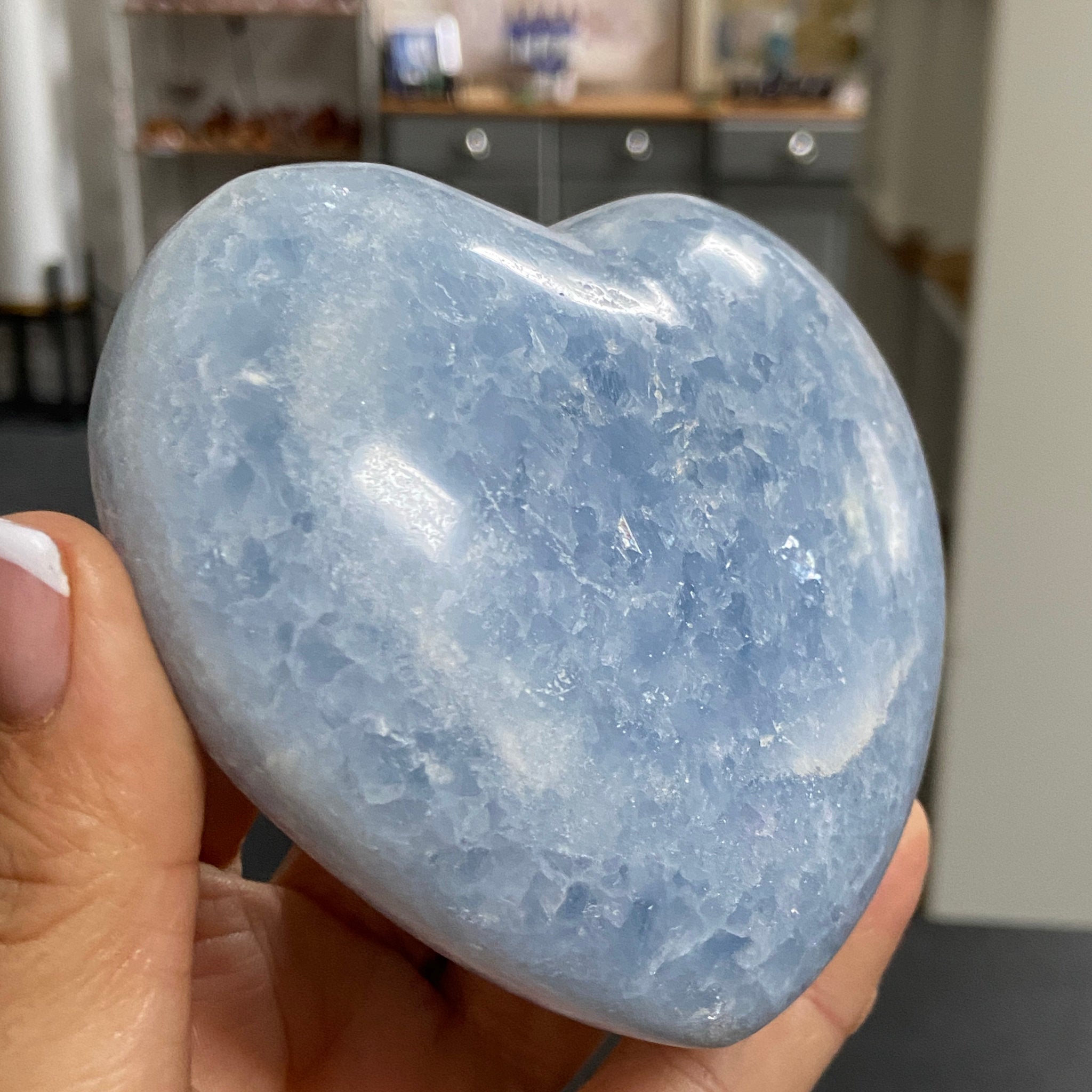 Blue Calcite Heart – Madagascar