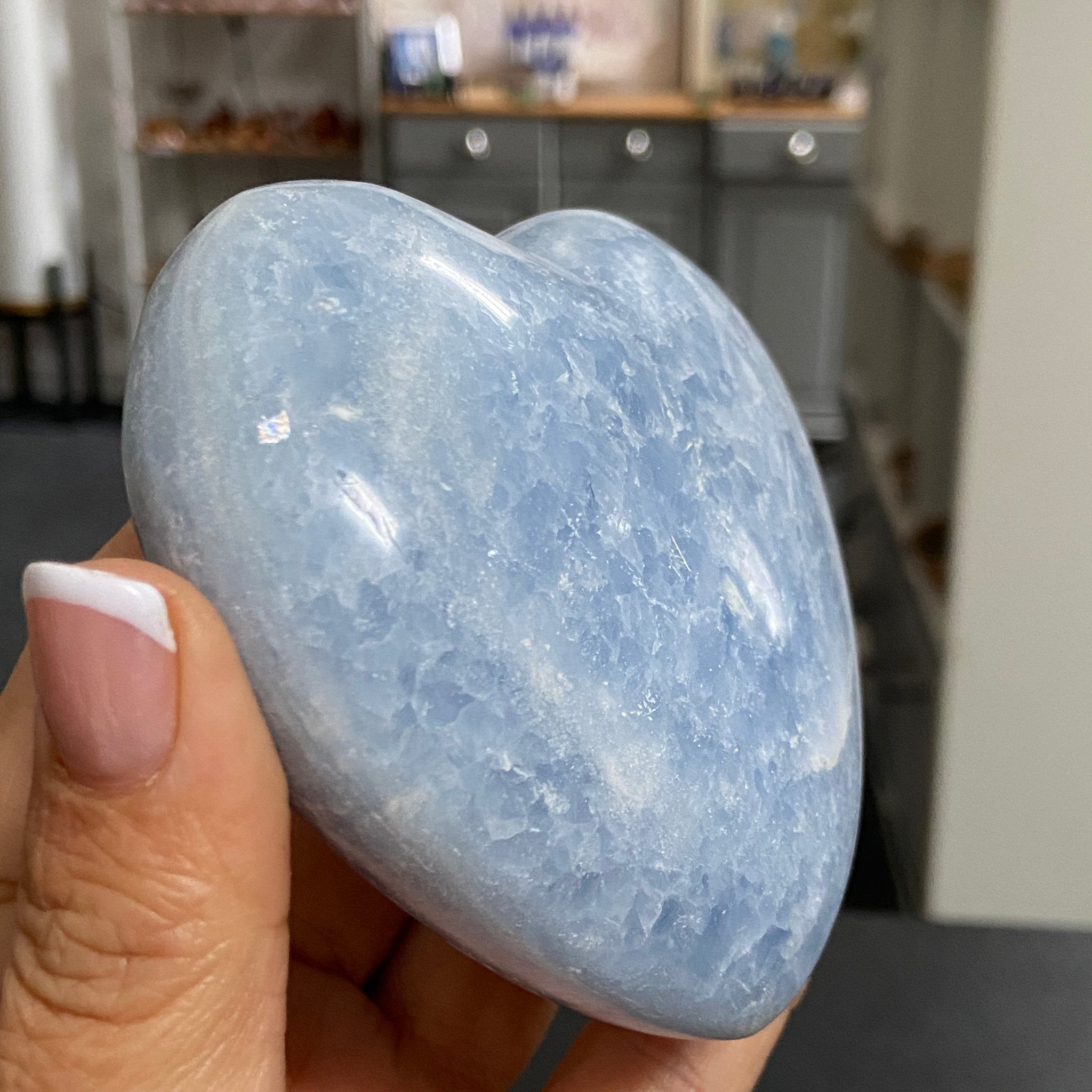 Blue Calcite Heart – Madagascar