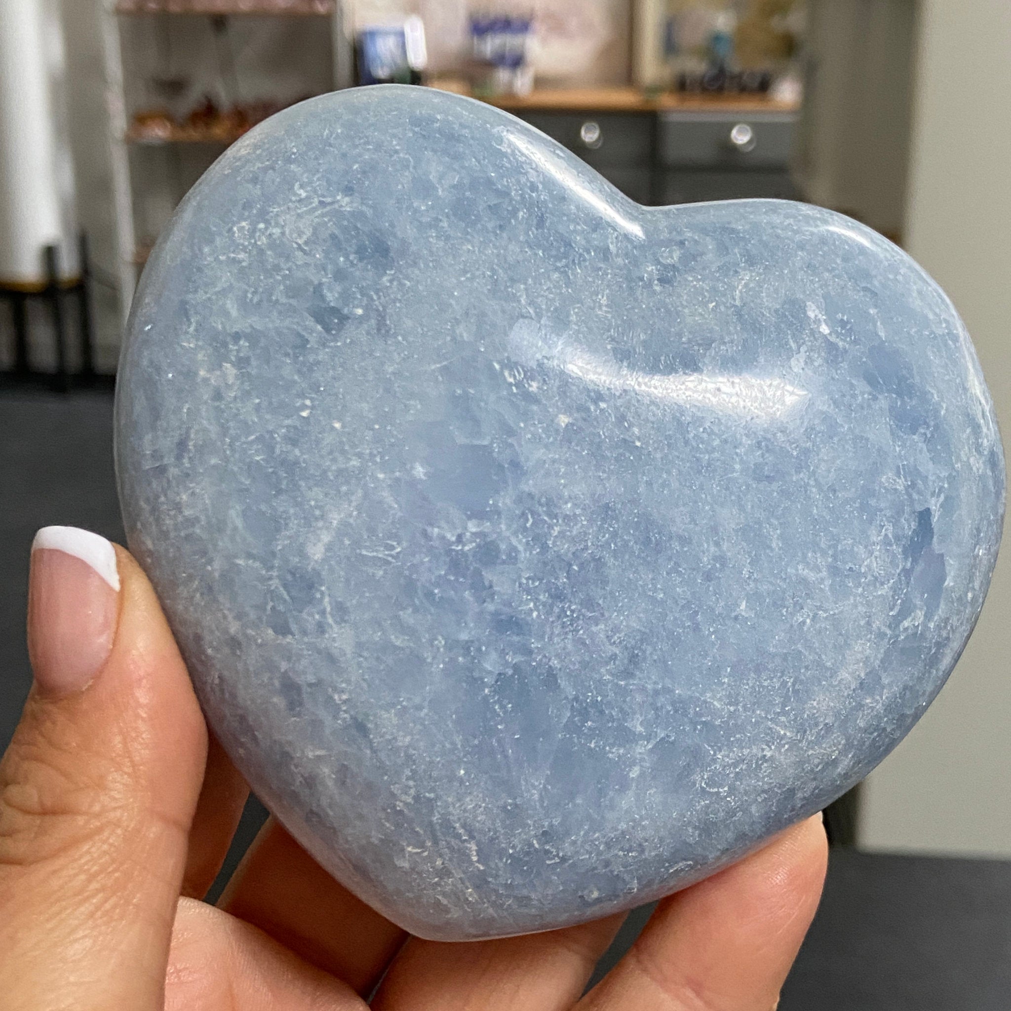Blue Calcite Heart – Madagascar