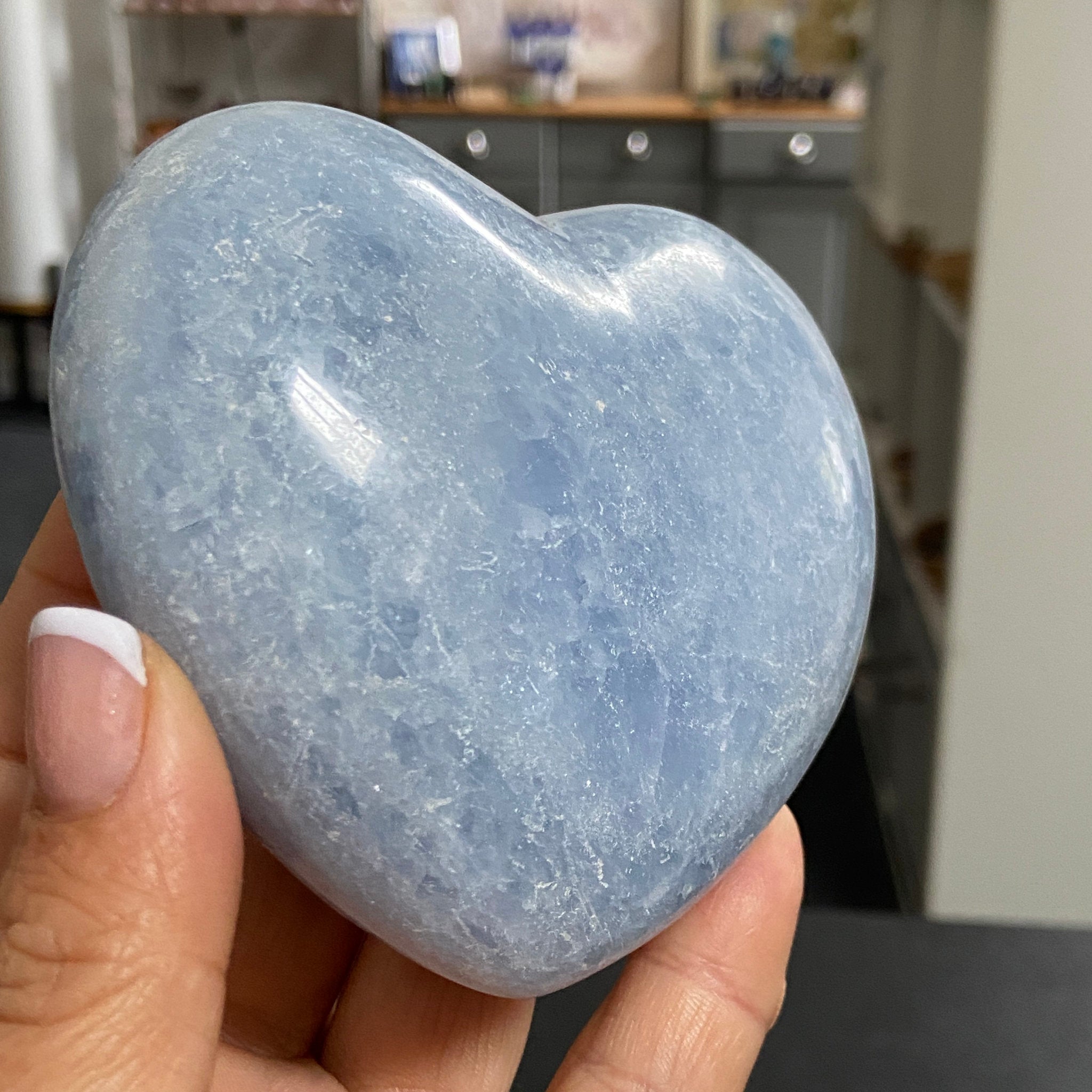 Blue Calcite Heart – Madagascar