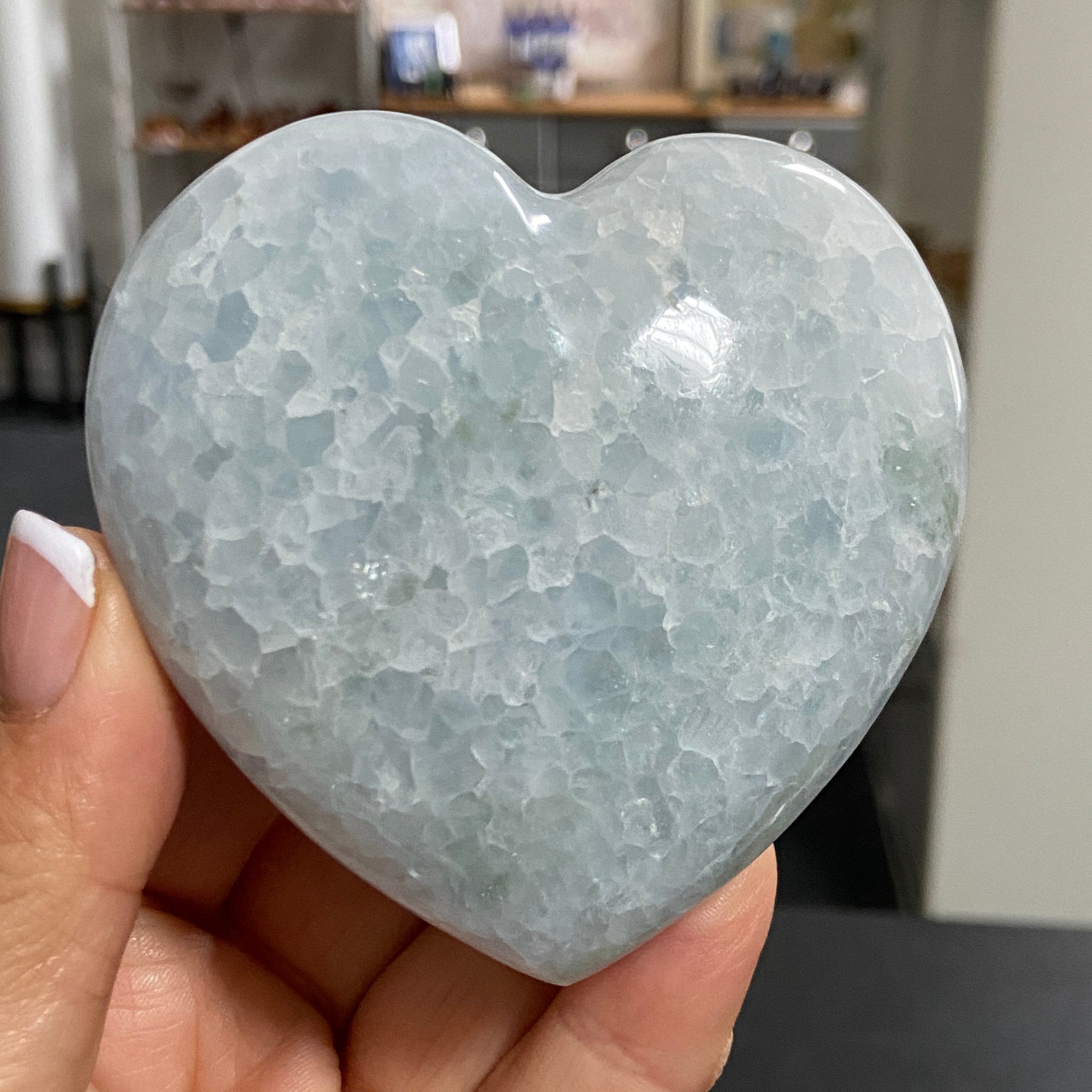Blue Calcite Heart – Madagascar