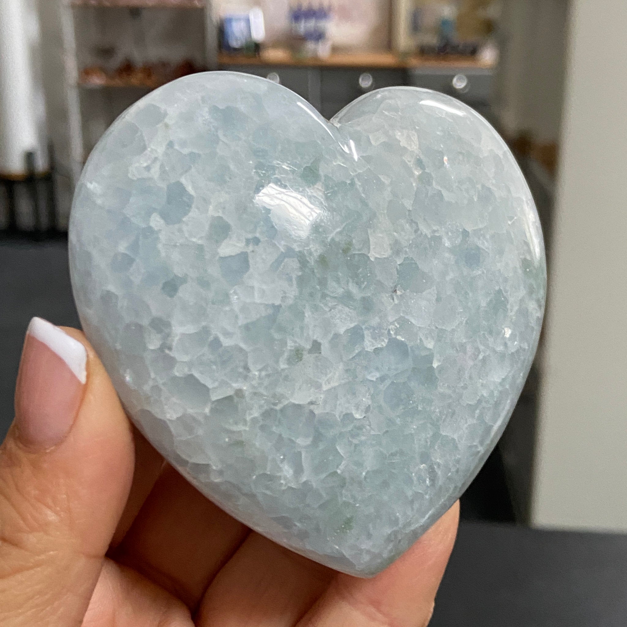 Blue Calcite Heart – Madagascar