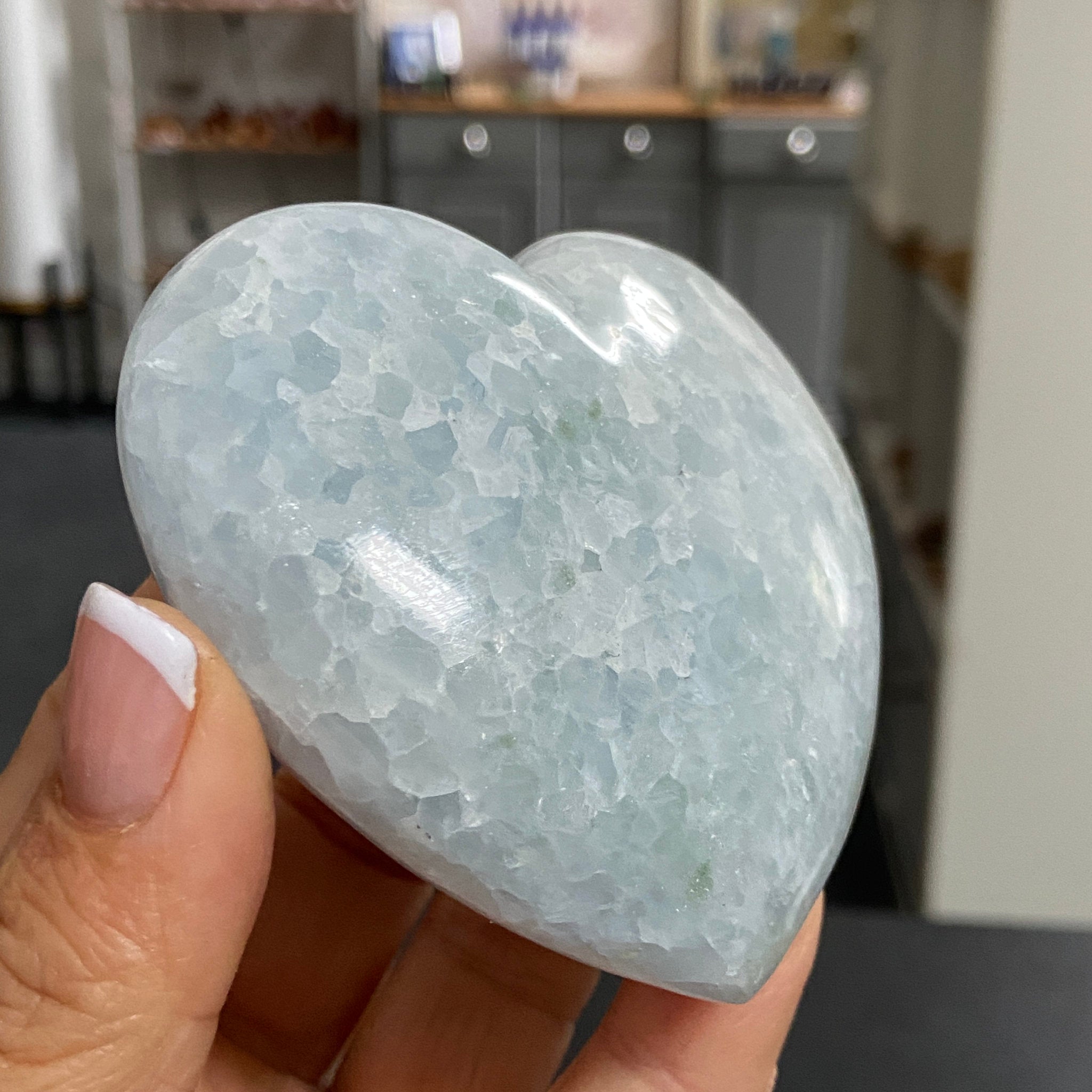 Blue Calcite Heart – Madagascar