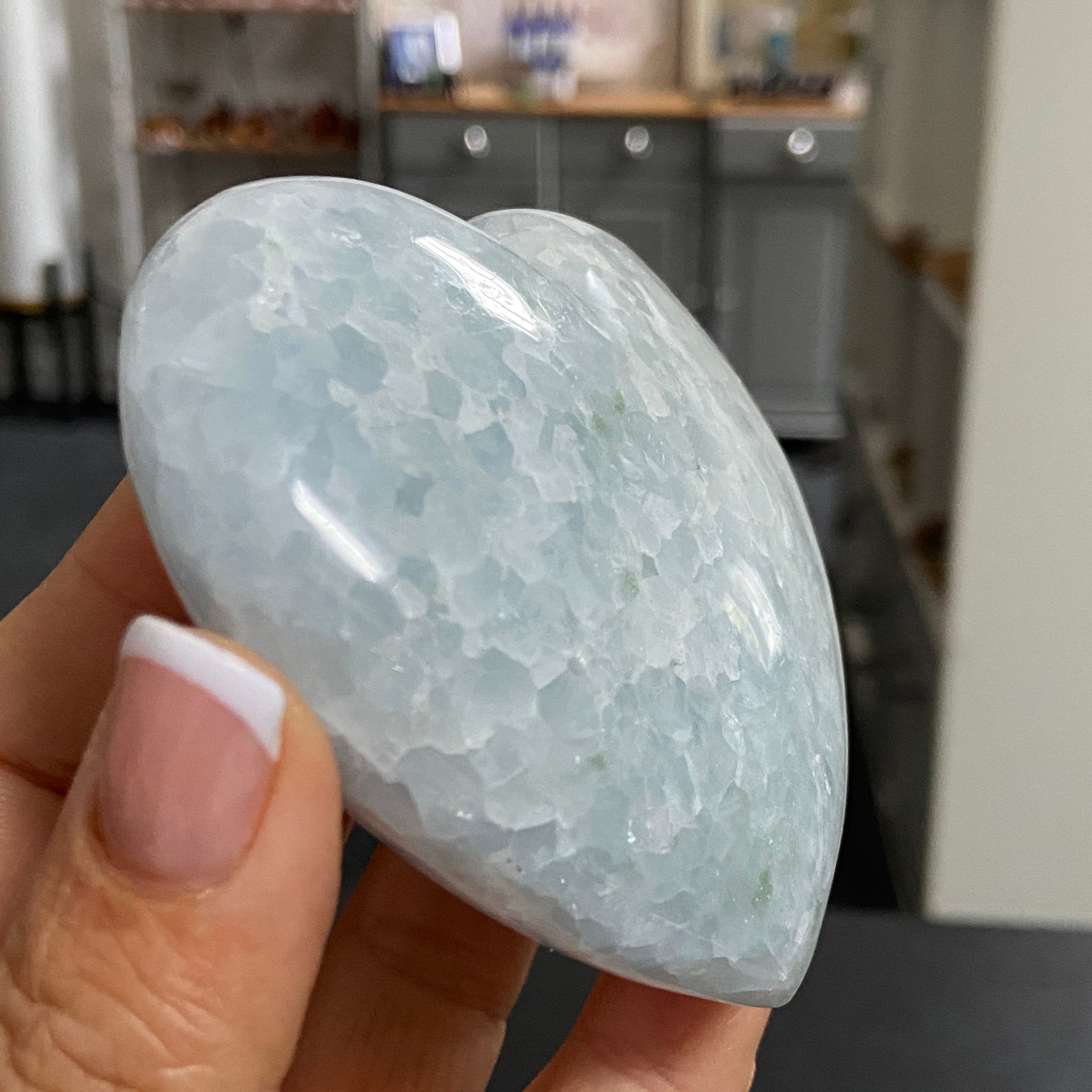 Blue Calcite Heart – Madagascar