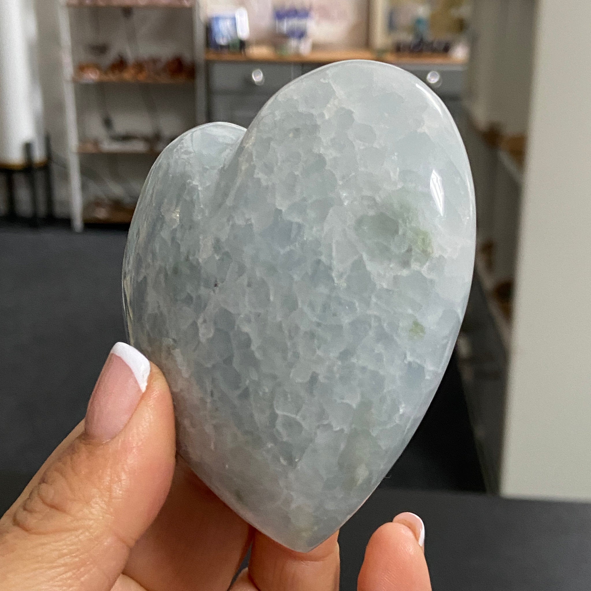 Blue Calcite Heart – Madagascar