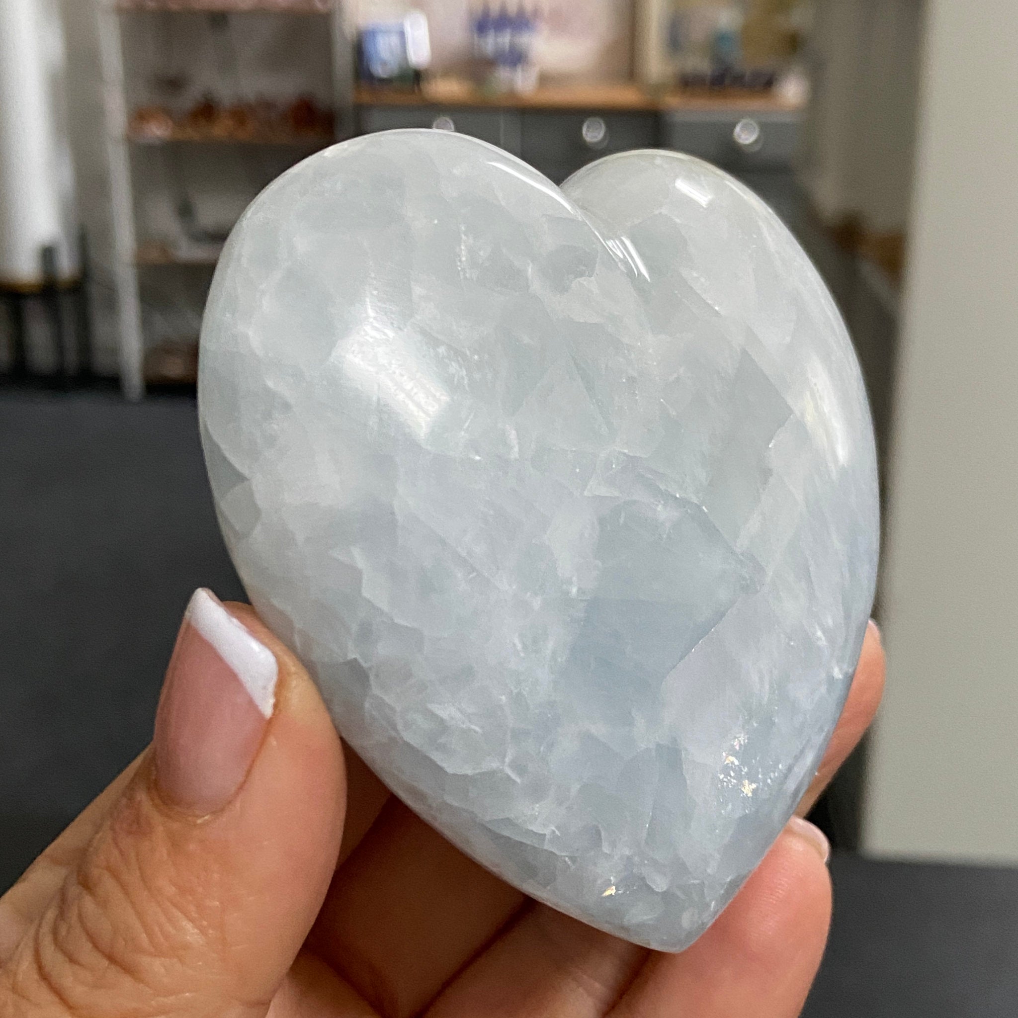 Blue Calcite Heart – Madagascar