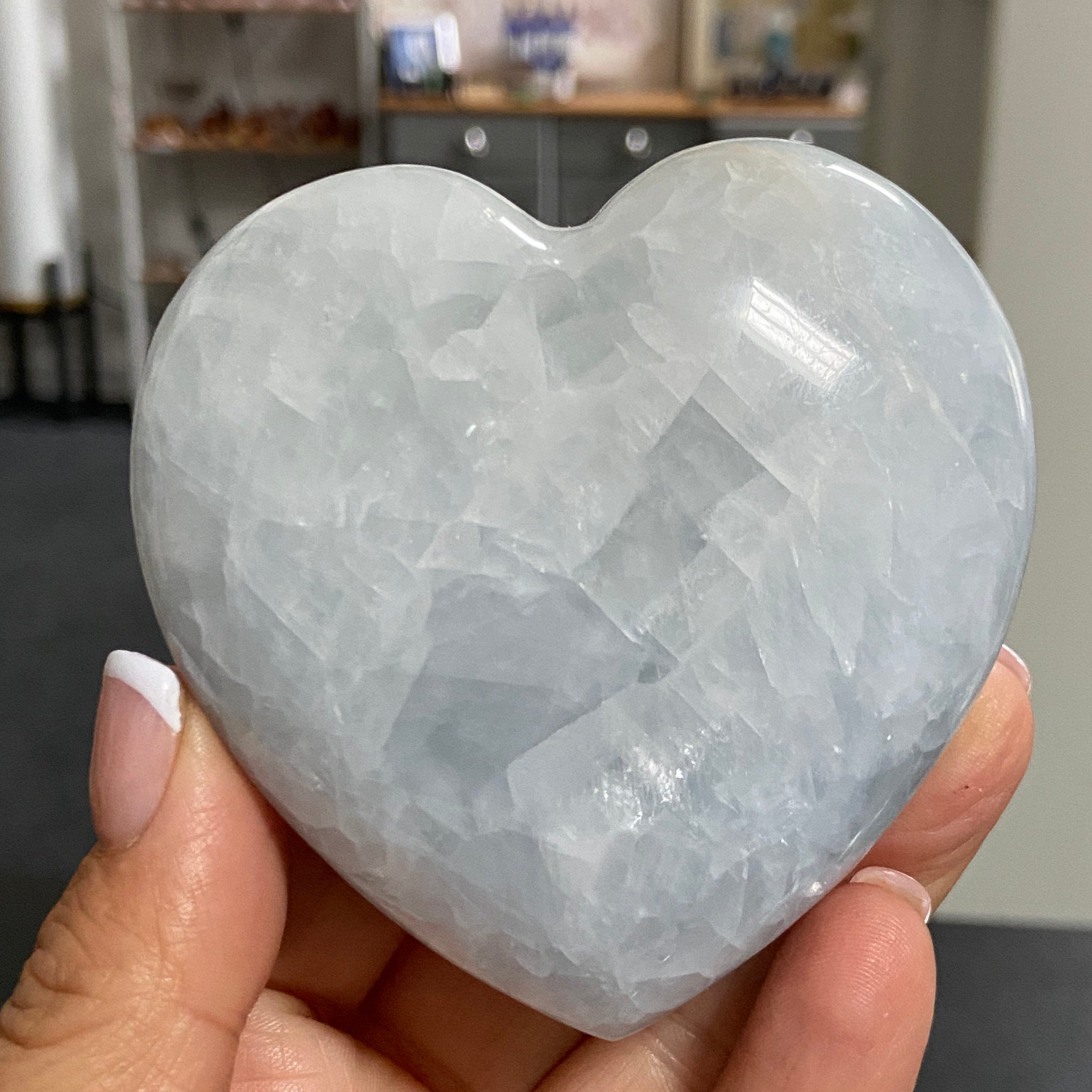 Blue Calcite Heart – Madagascar