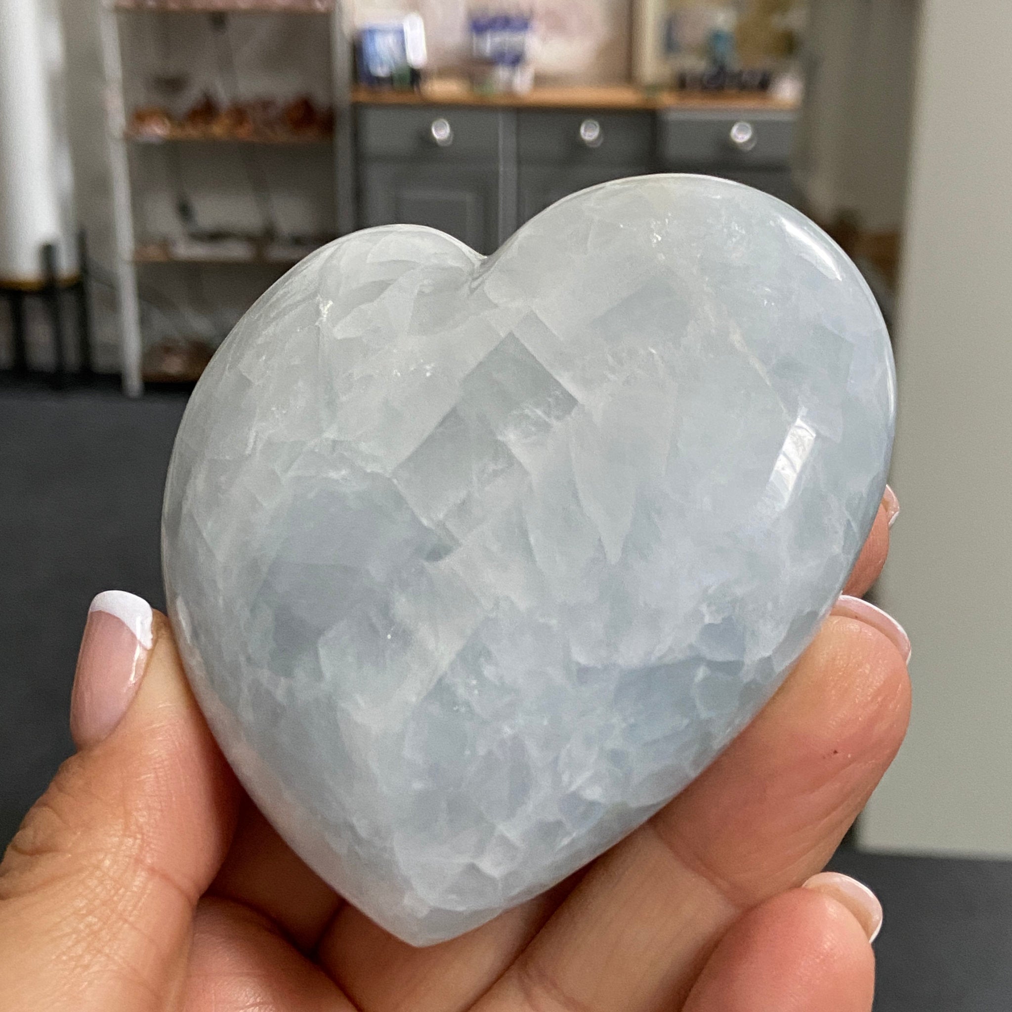 Blue Calcite Heart – Madagascar