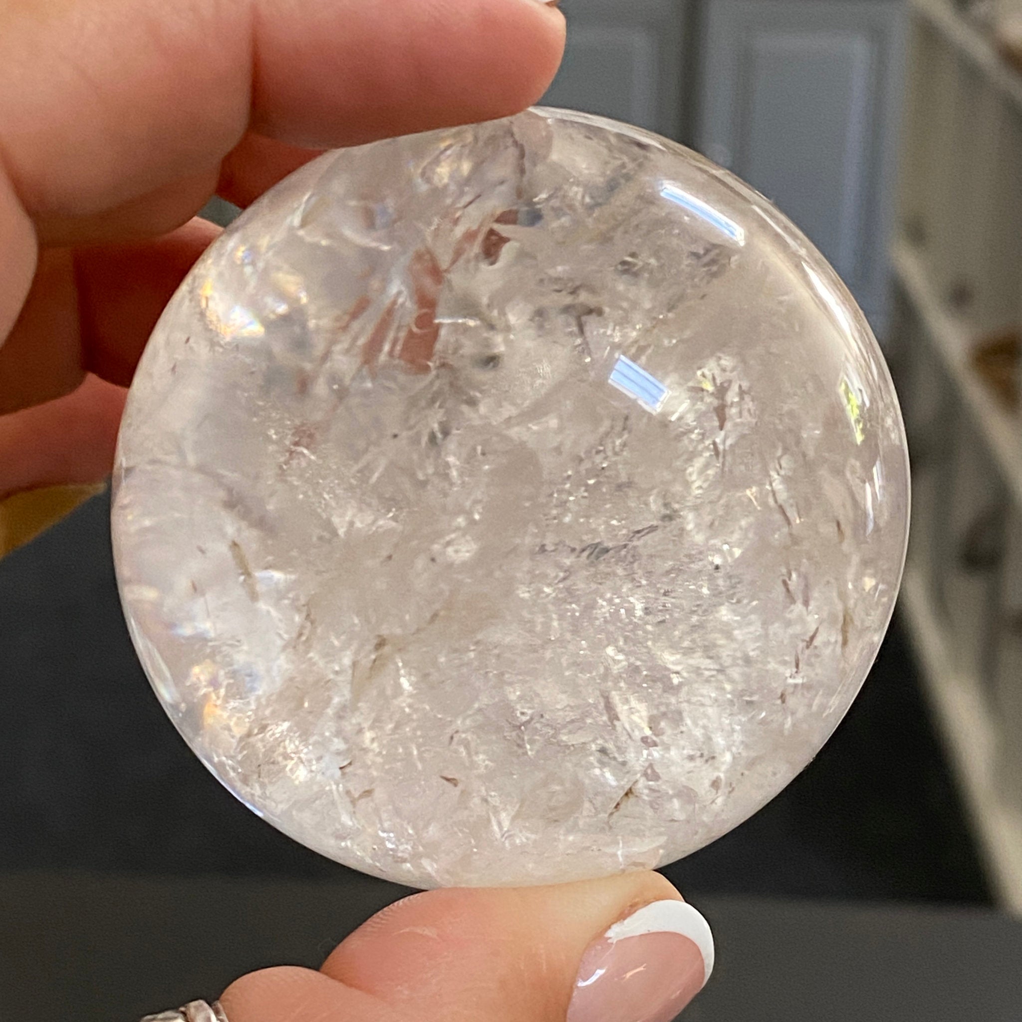🔮 River-Rolled Clear Quartz Sphere – Madagascar